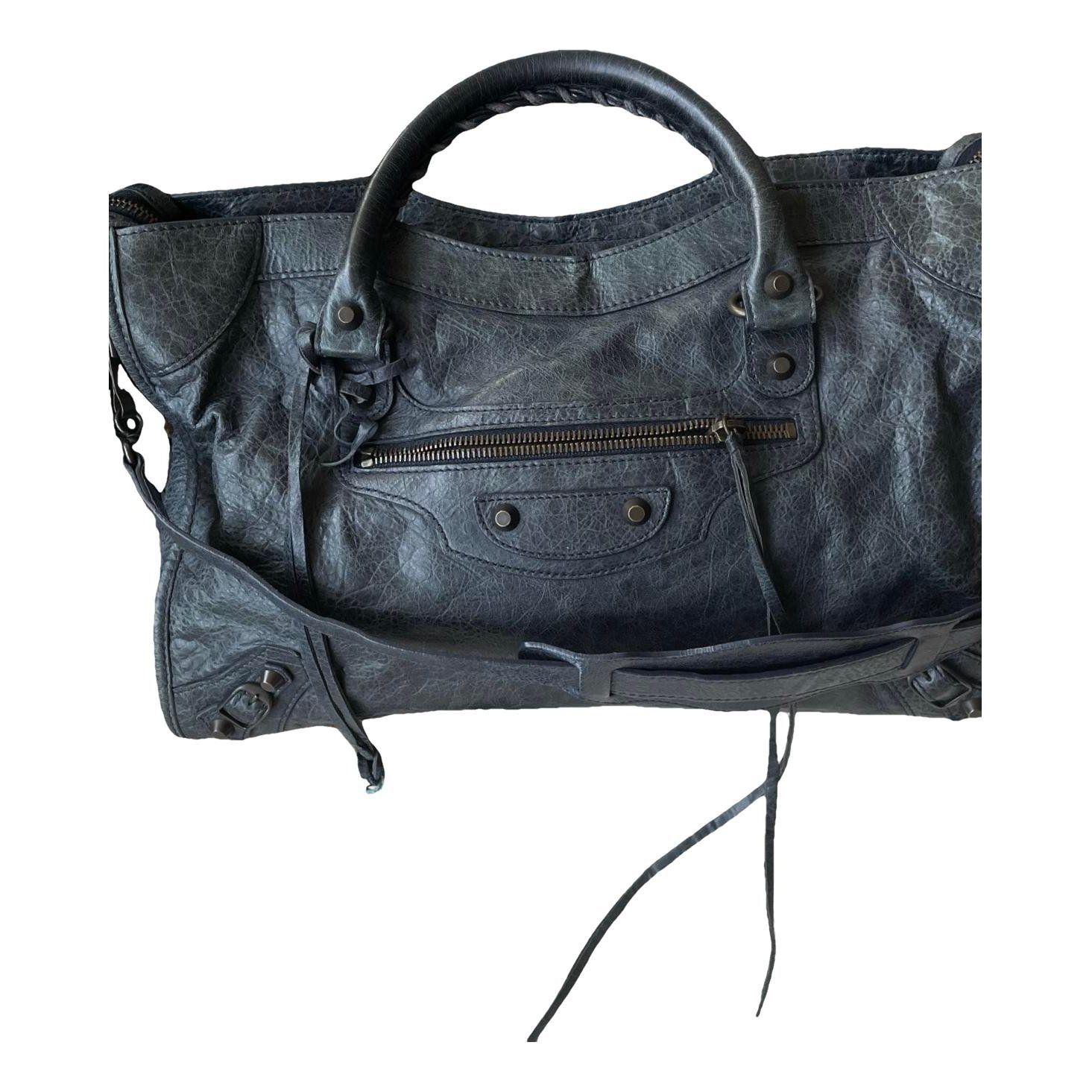 City leather handbag
