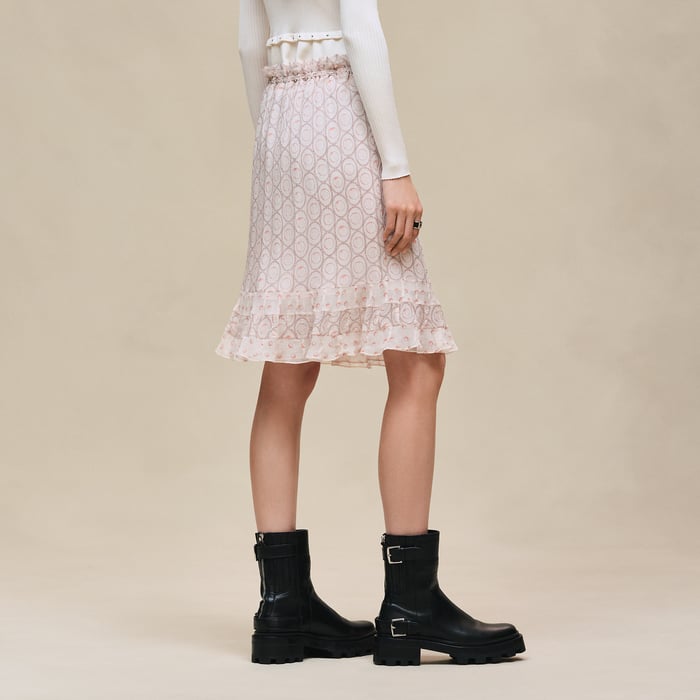Rose Opaline "Clous" Drawstring Tulip Skirt