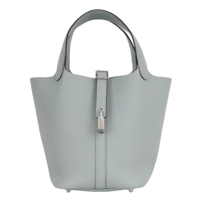 Hermes Picotin 18 Handbag Gris Pantin Clemence Leather