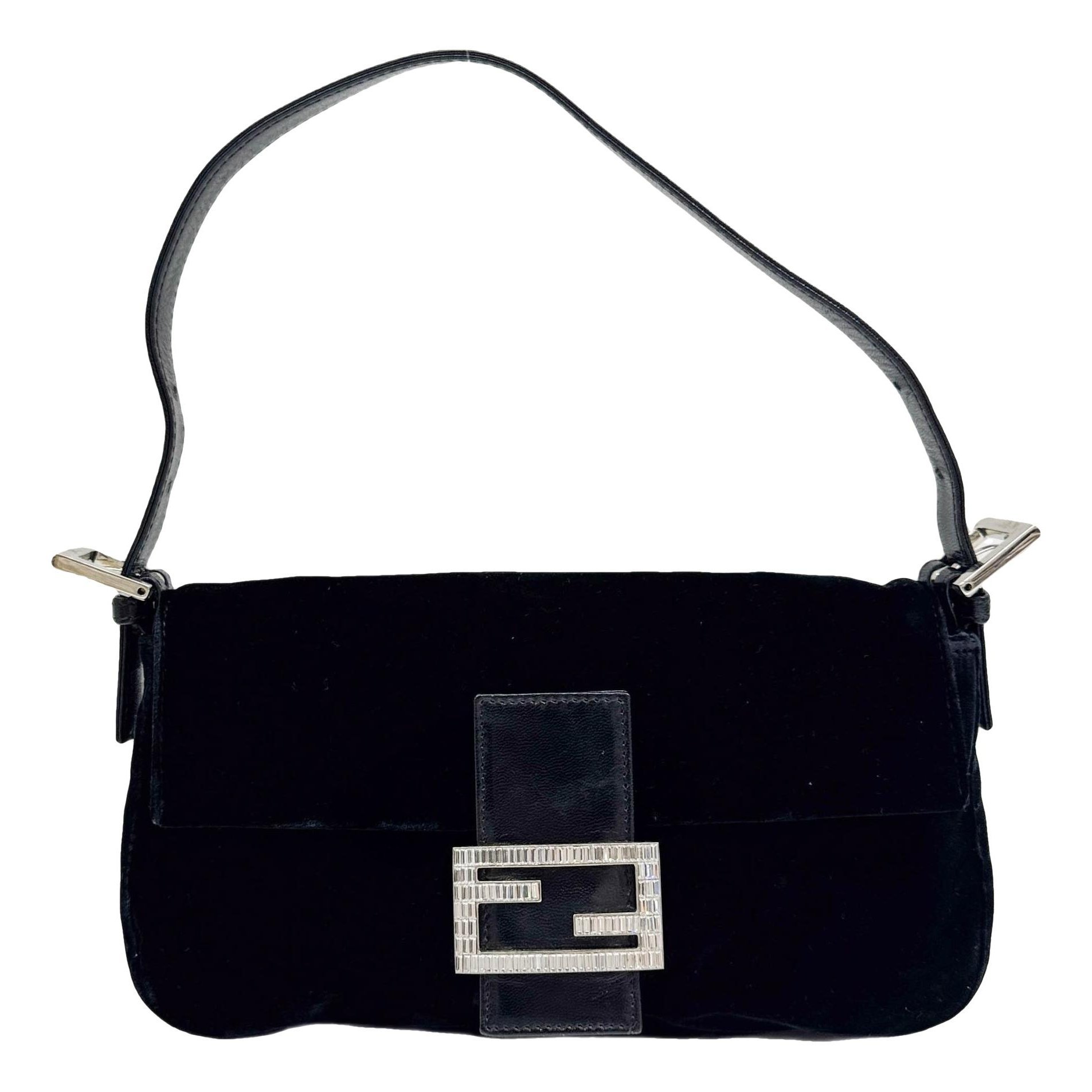 Baguette velvet handbag