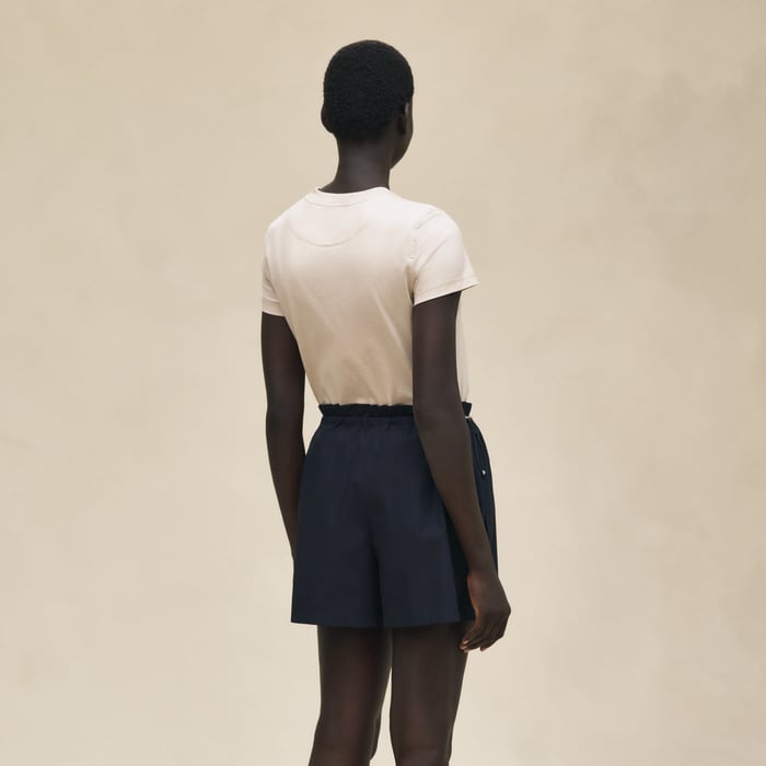 Bleu Noir Shorts With Elastic Waist