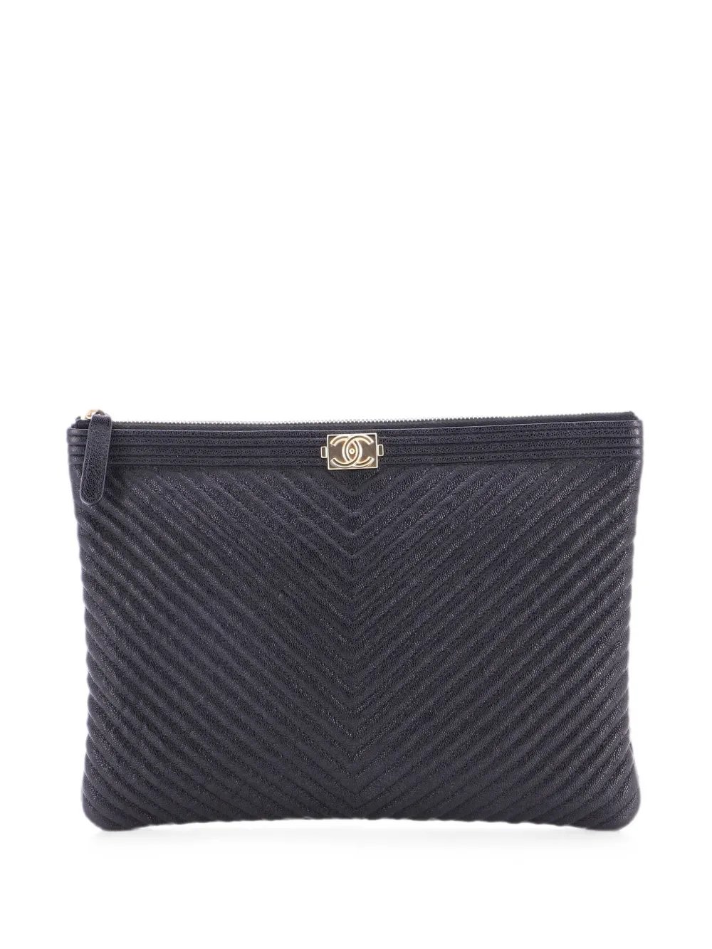 Boy O Case Chevron Caviar Medium clutch bag