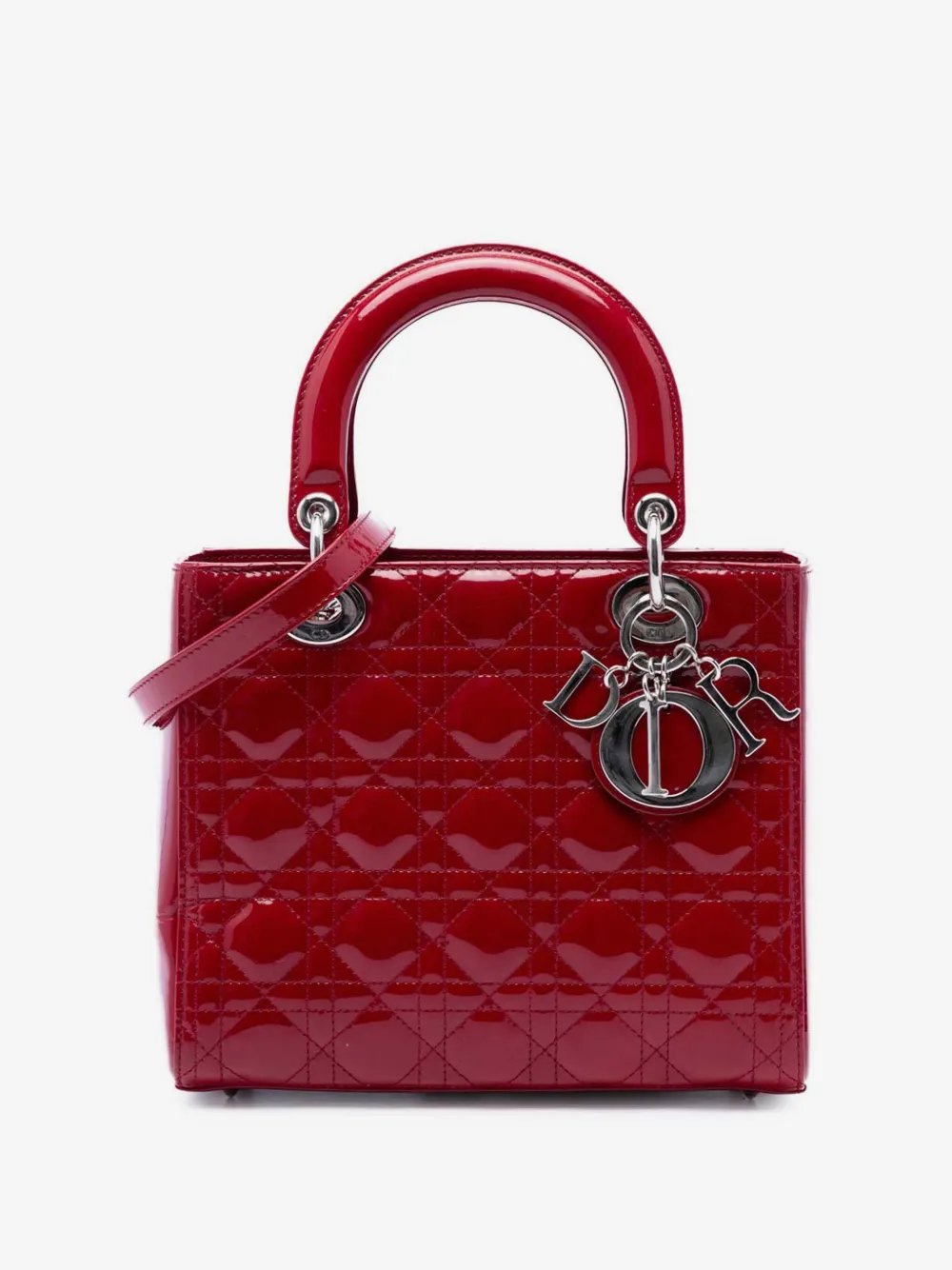 2013 Medium Patent Cannage Lady Dior satchel