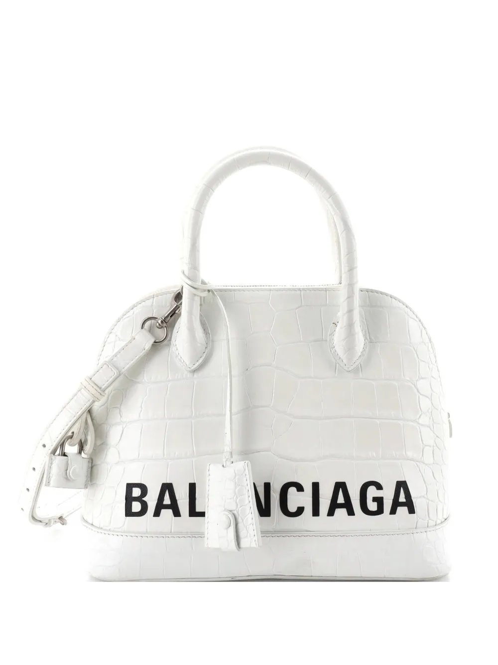 Logo Ville Bag Crocodile Embossed Leather Small shoulder bag