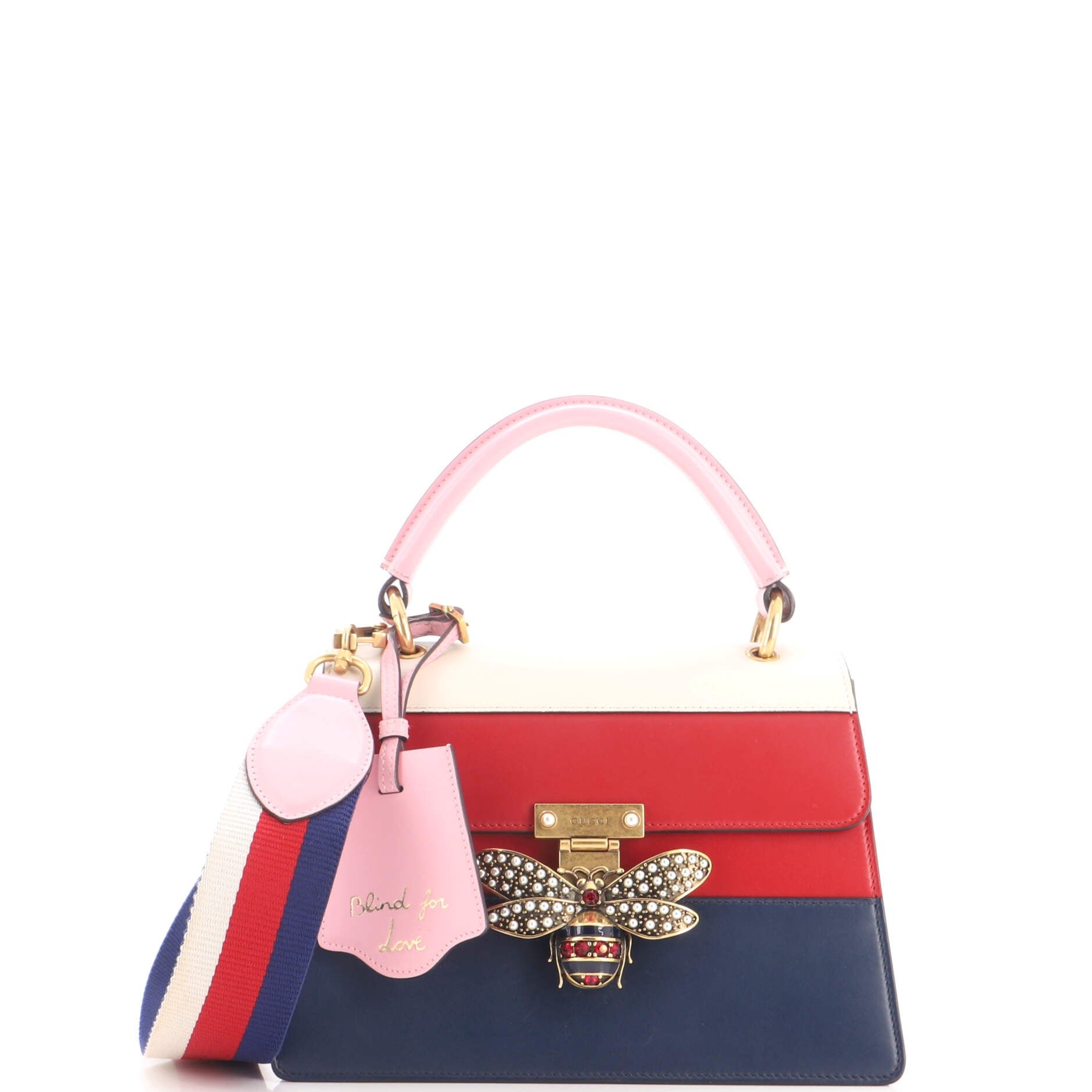 Queen Margaret Top Handle Bag Colorblock Leather Small