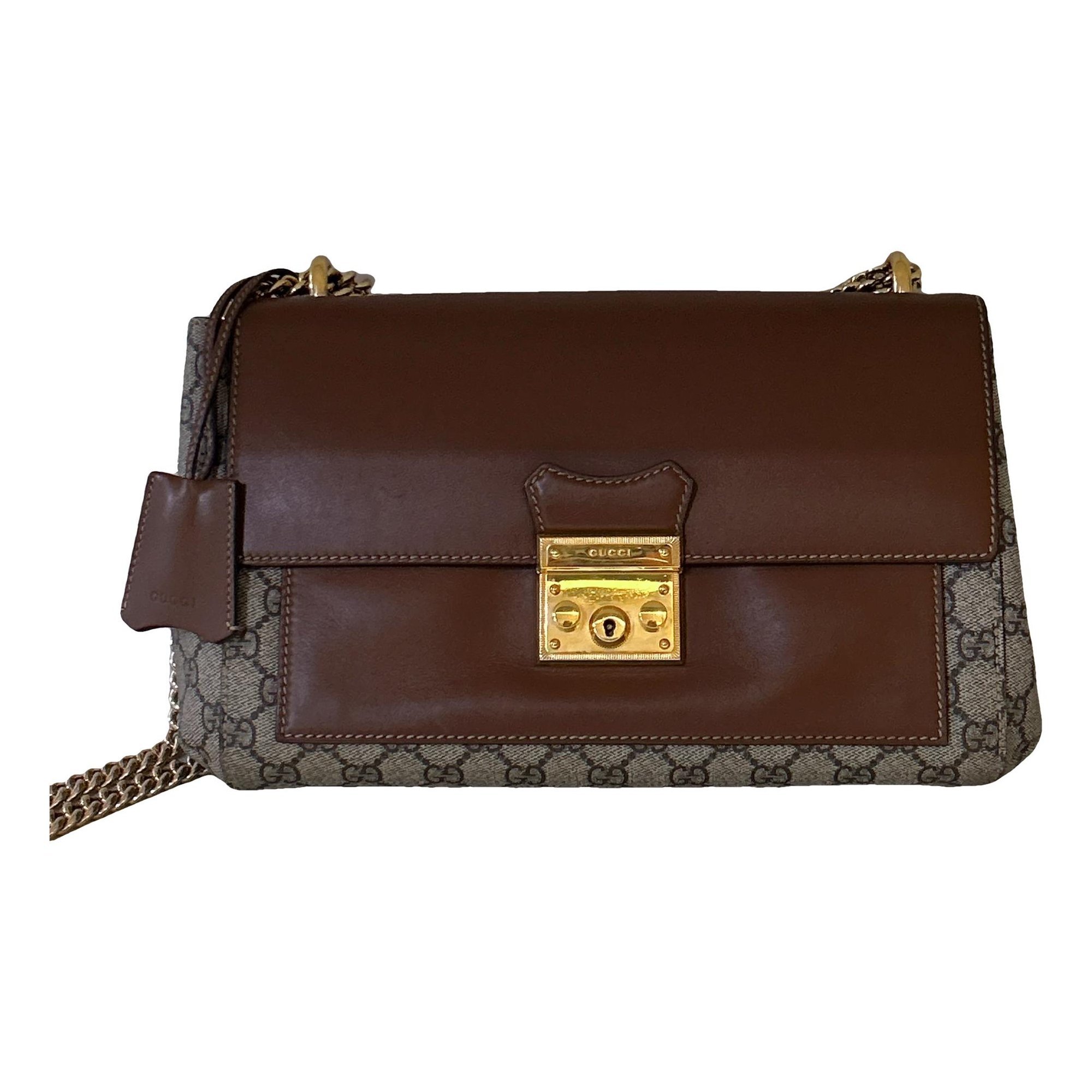 Padlock leather crossbody bag