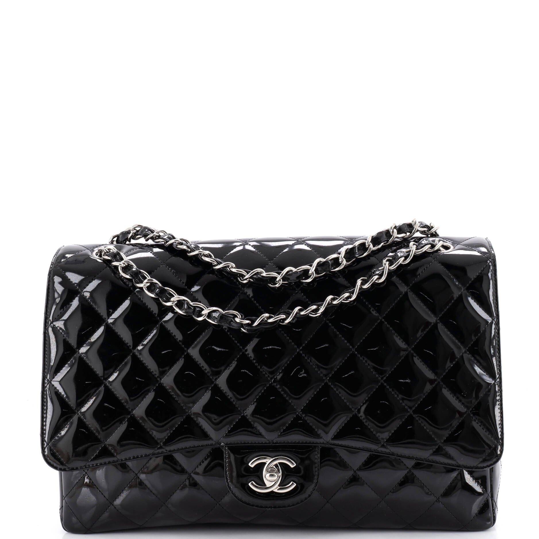 Classic Single Flap Bag Quilted Patent Maxi
