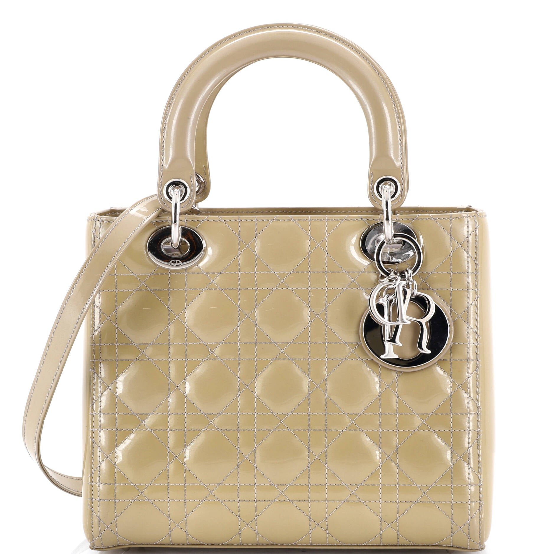 Dior Lady Dior Bag Cannage Quilt Patent Medium