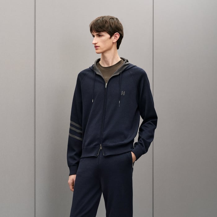 Bleu Nuit "H Golf" Reversible Zipped Jacket