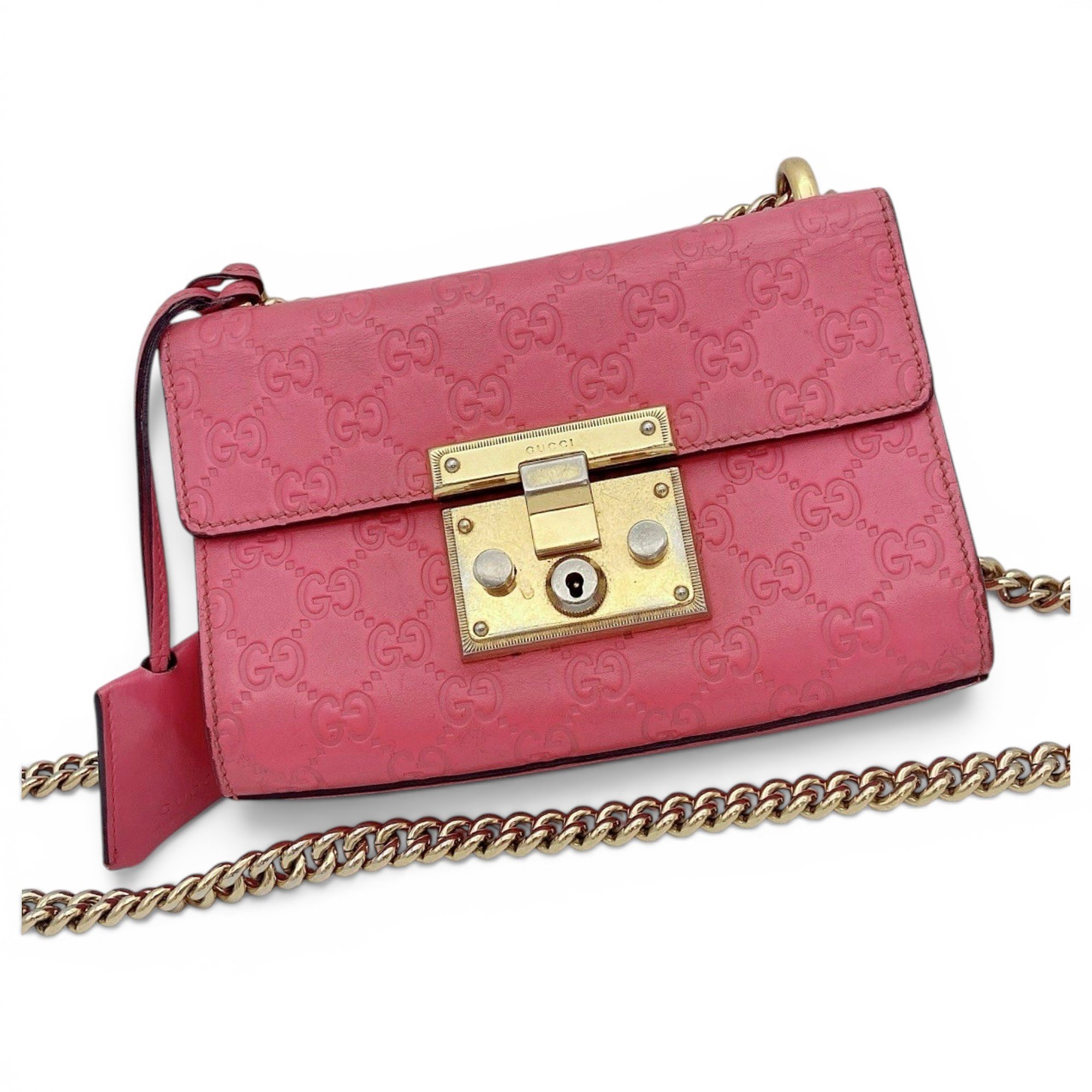 Padlock leather handbag