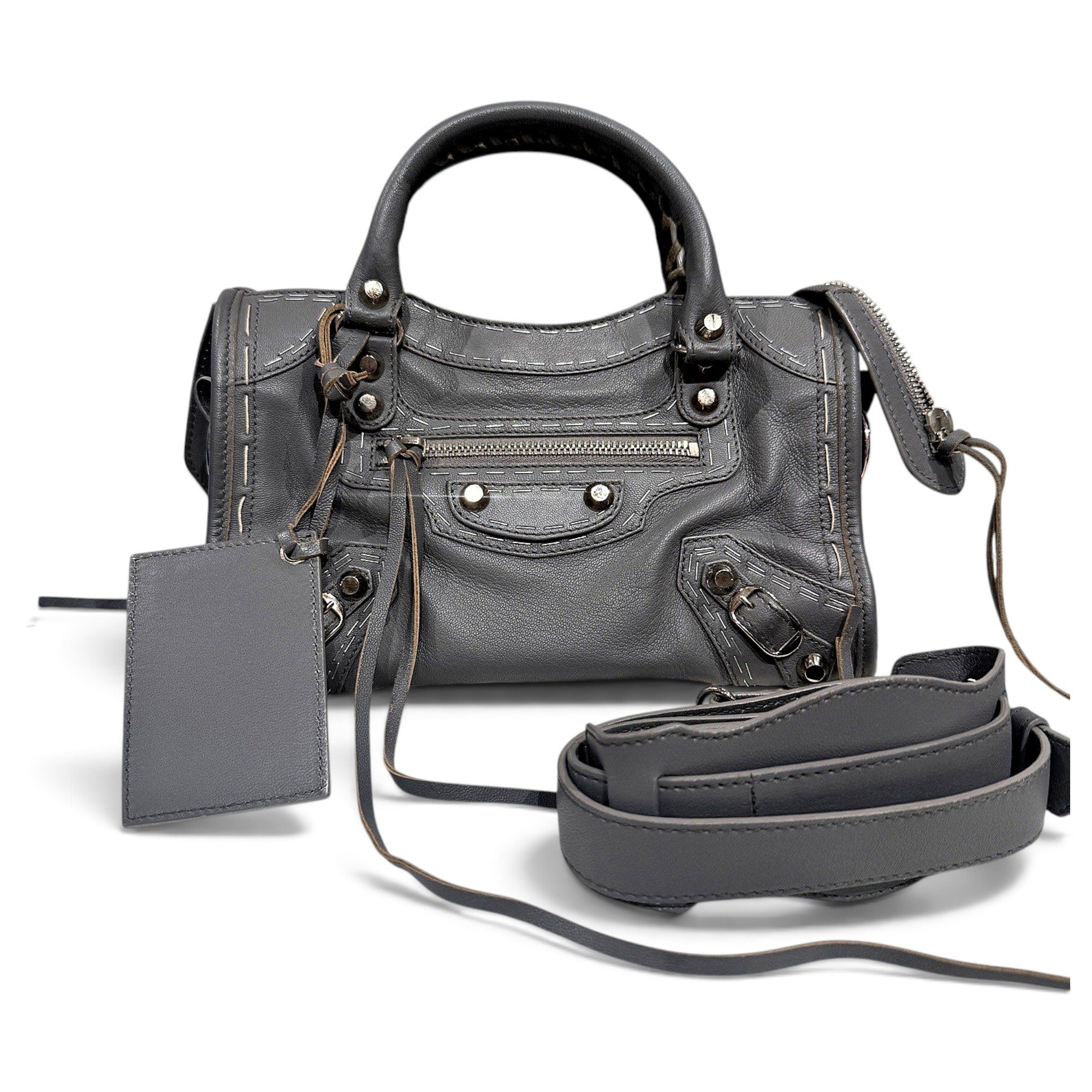 City leather handbag