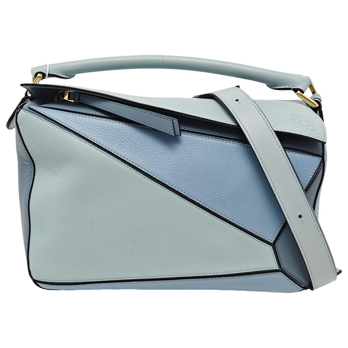 Puzzle leather handbag