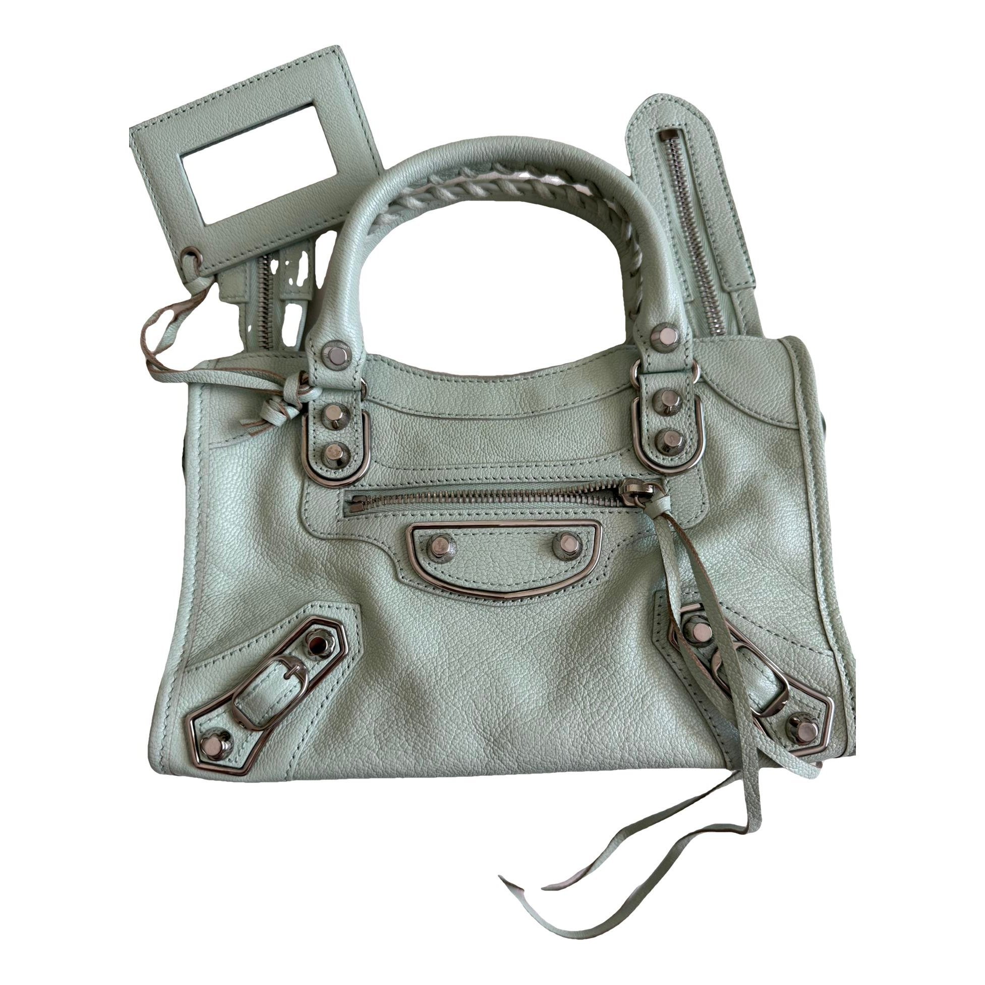 City leather handbag