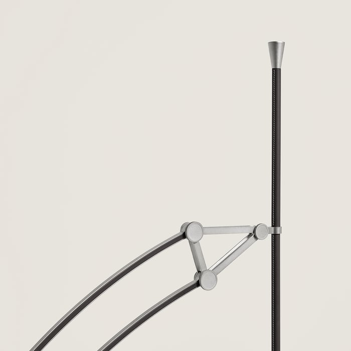 Graphite Pantographe Reading Floor Lamp With Led Ring