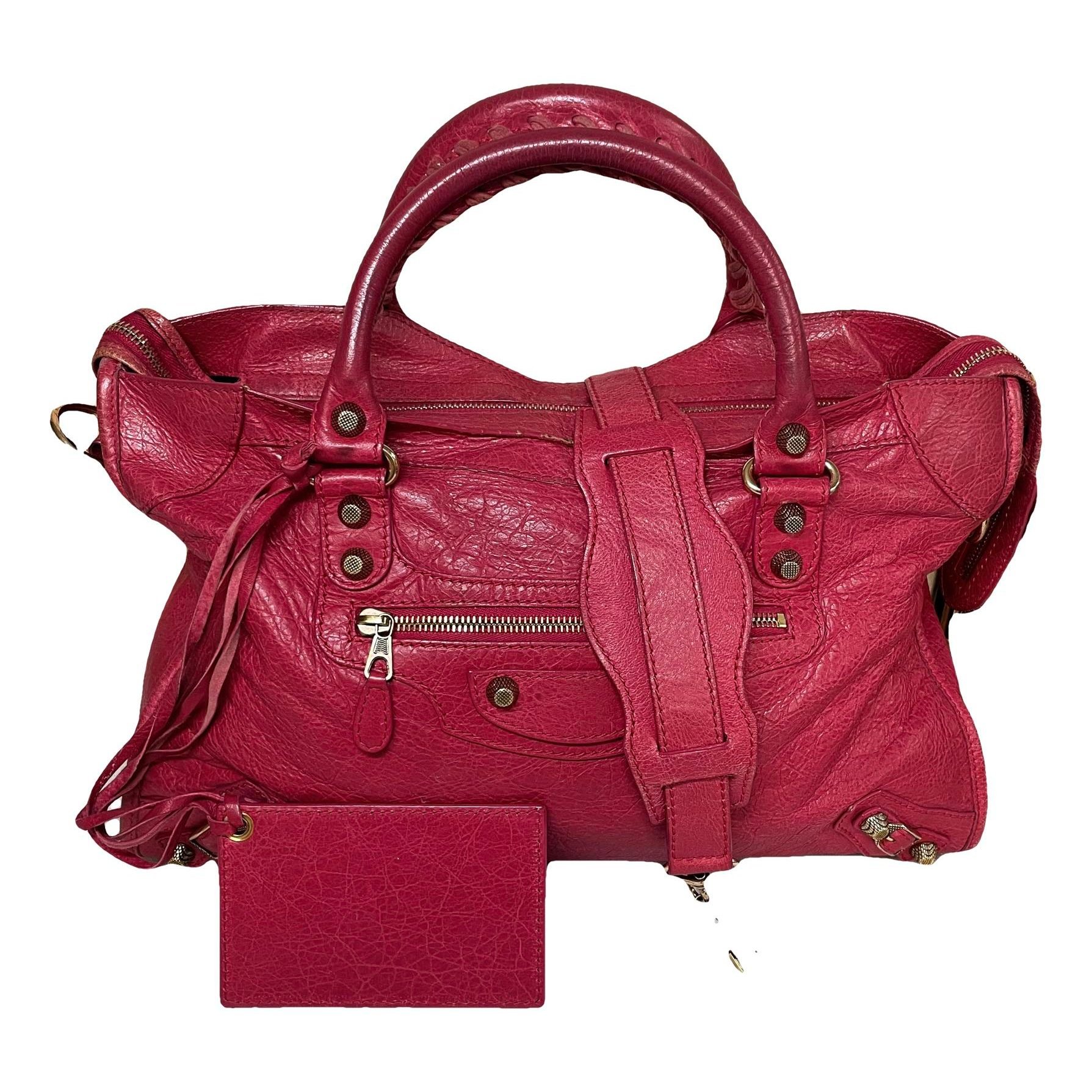 City leather handbag