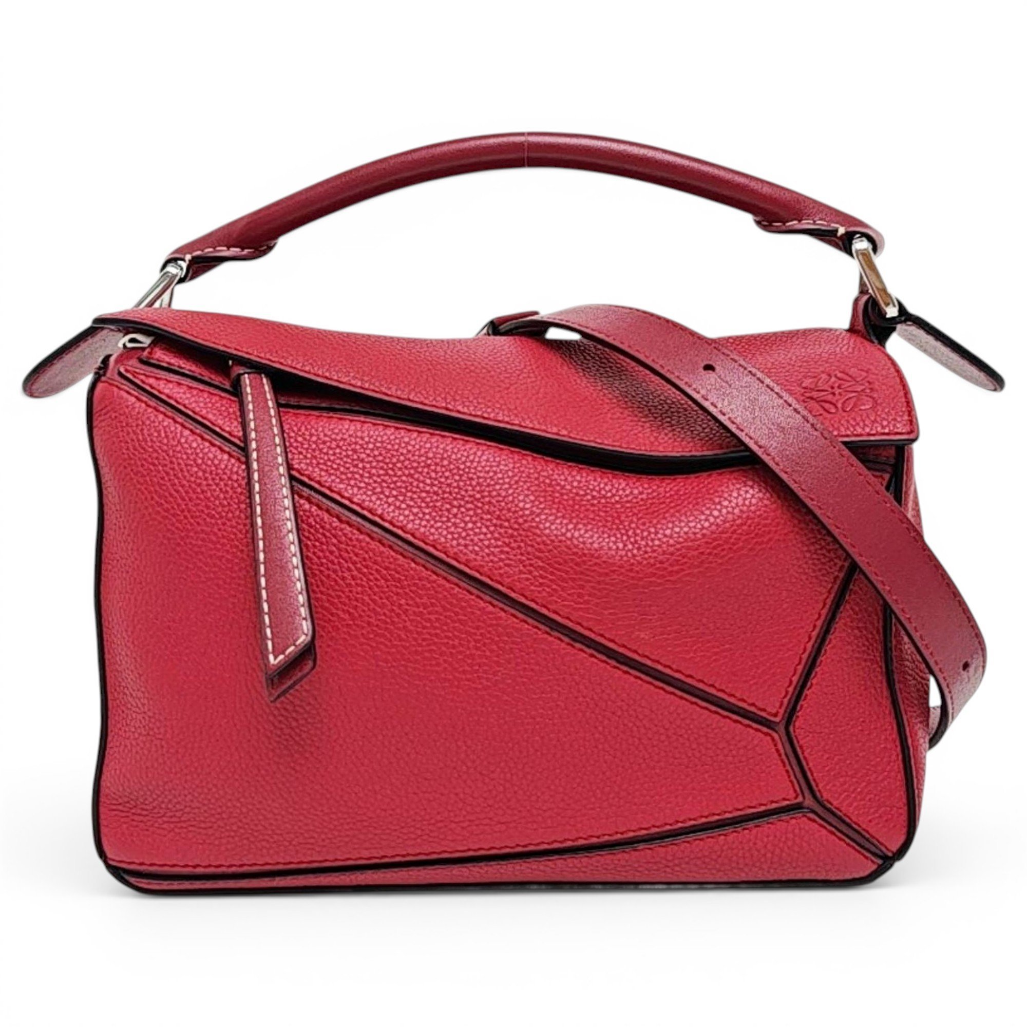 Puzzle leather handbag