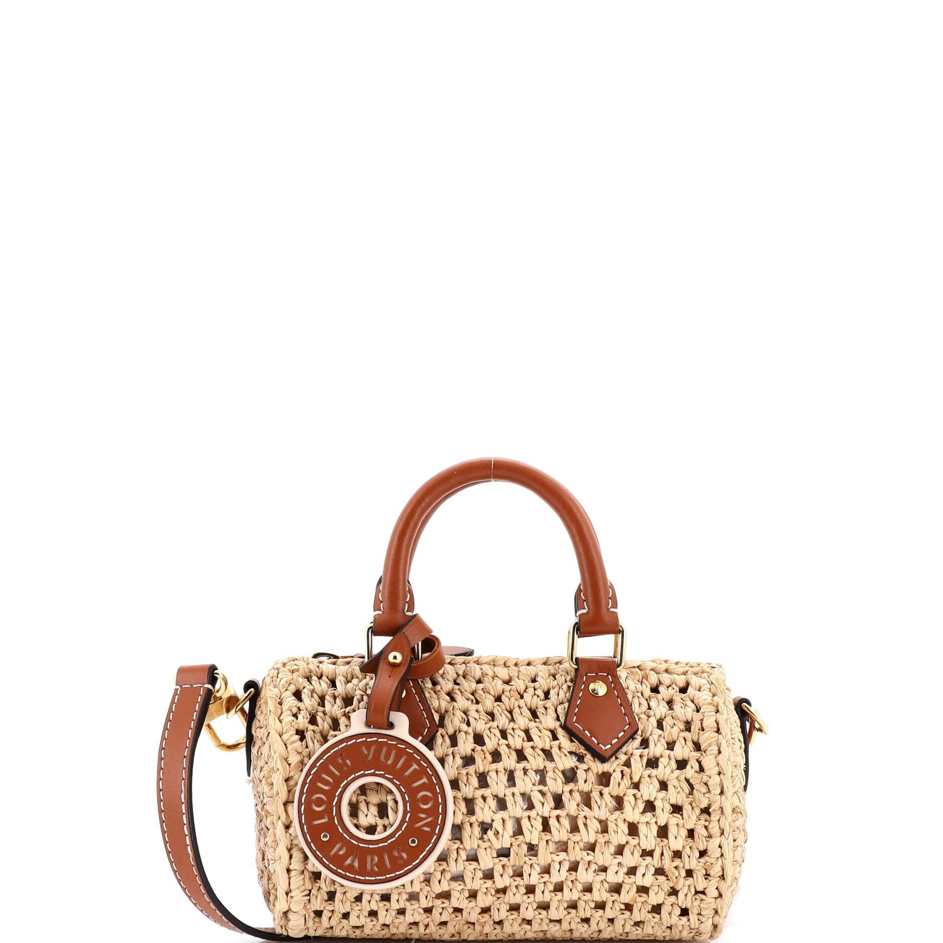 Louis Vuitton Speedy Bandouliere NM Bag Raffia Nano