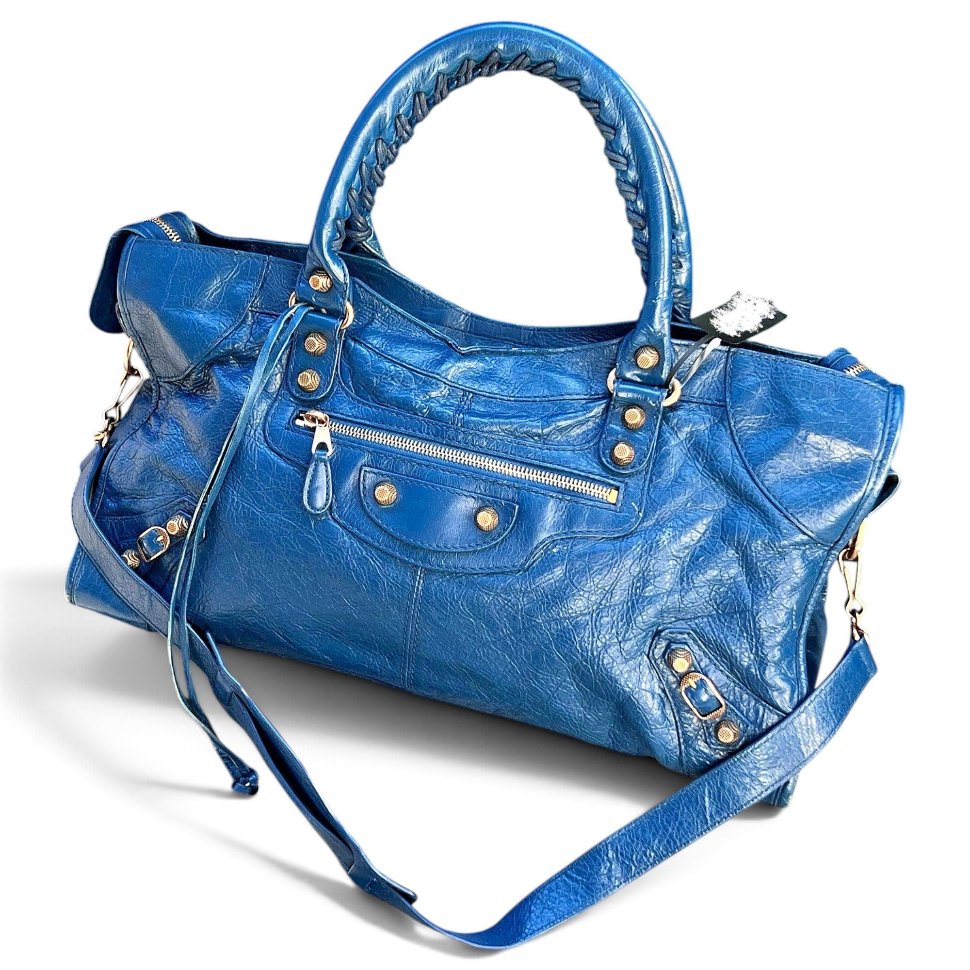City leather handbag