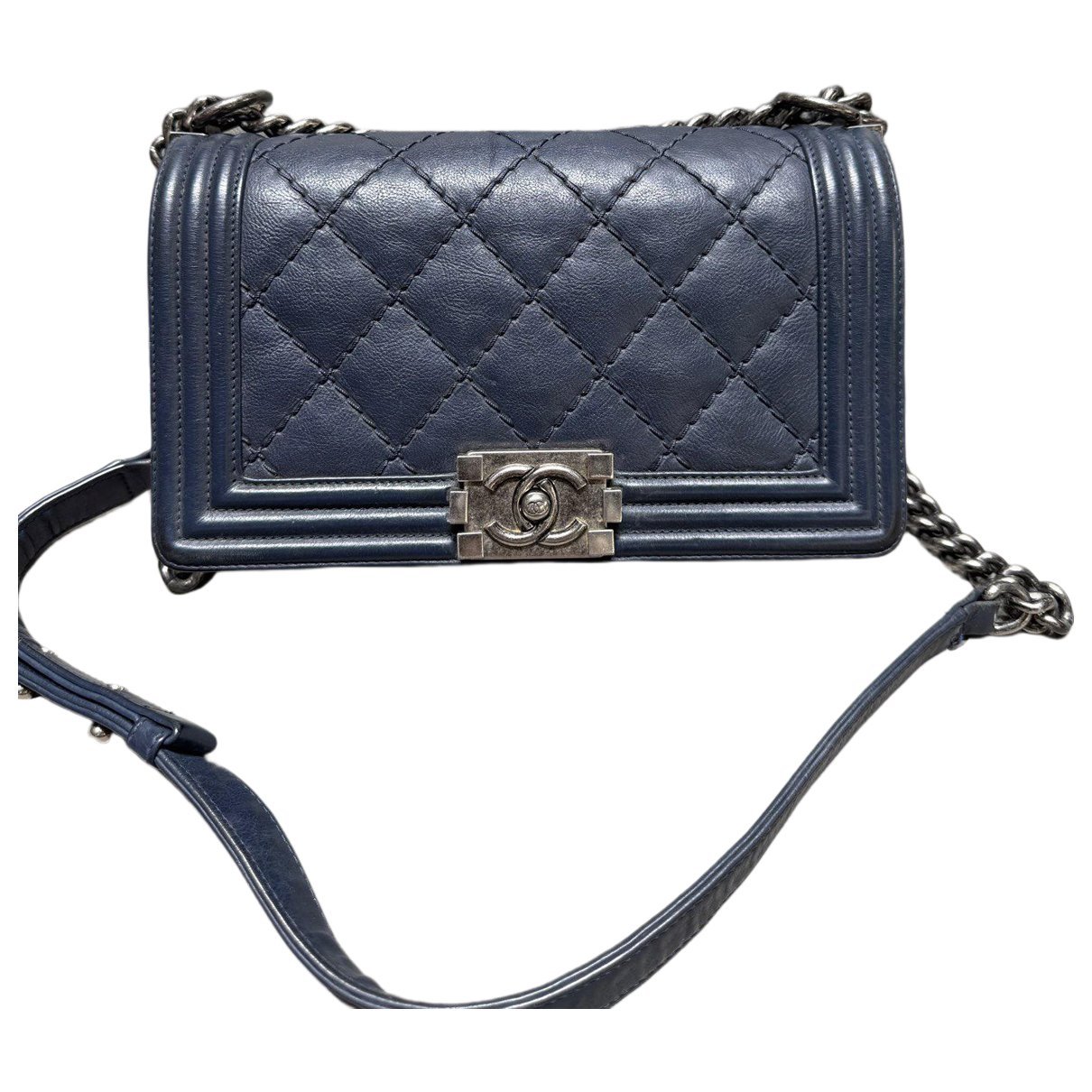 Wallet On Chain Boy Half Flap leather crossbody bag