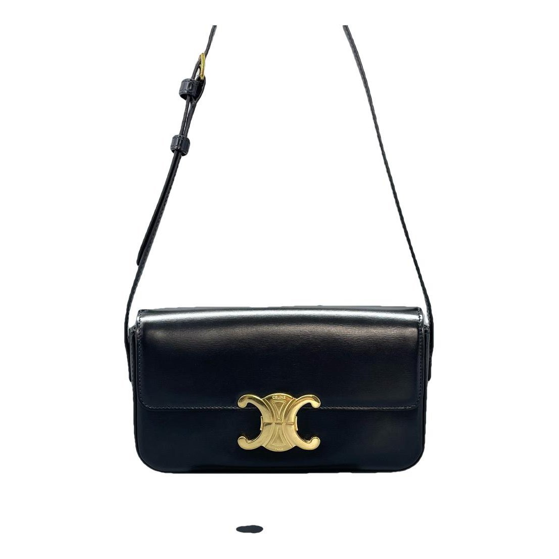 Triomphe chain leather handbag