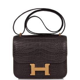 Hermes Hermes Constance 18 Graphite Matte Alligator Gold Hardware