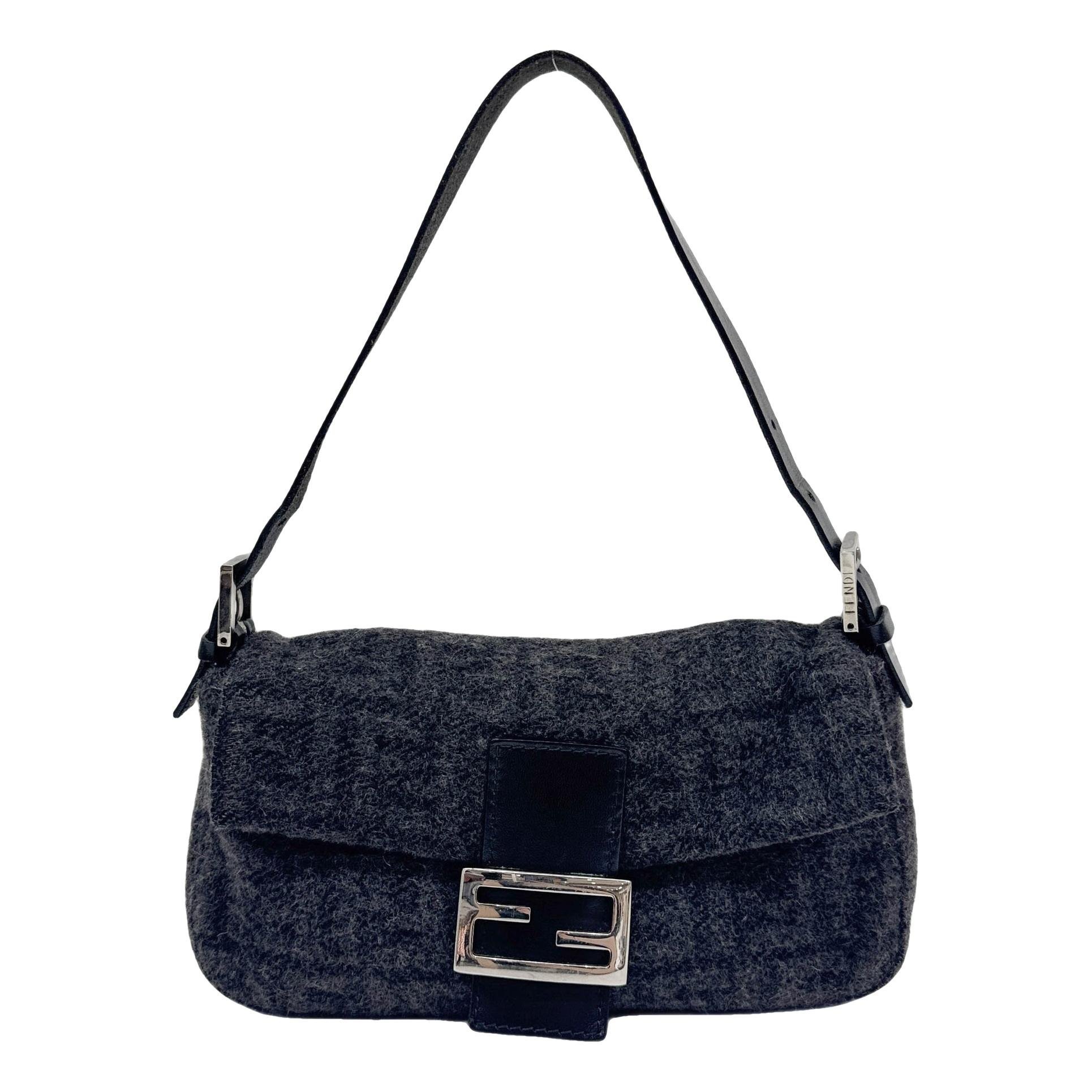 Baguette wool handbag