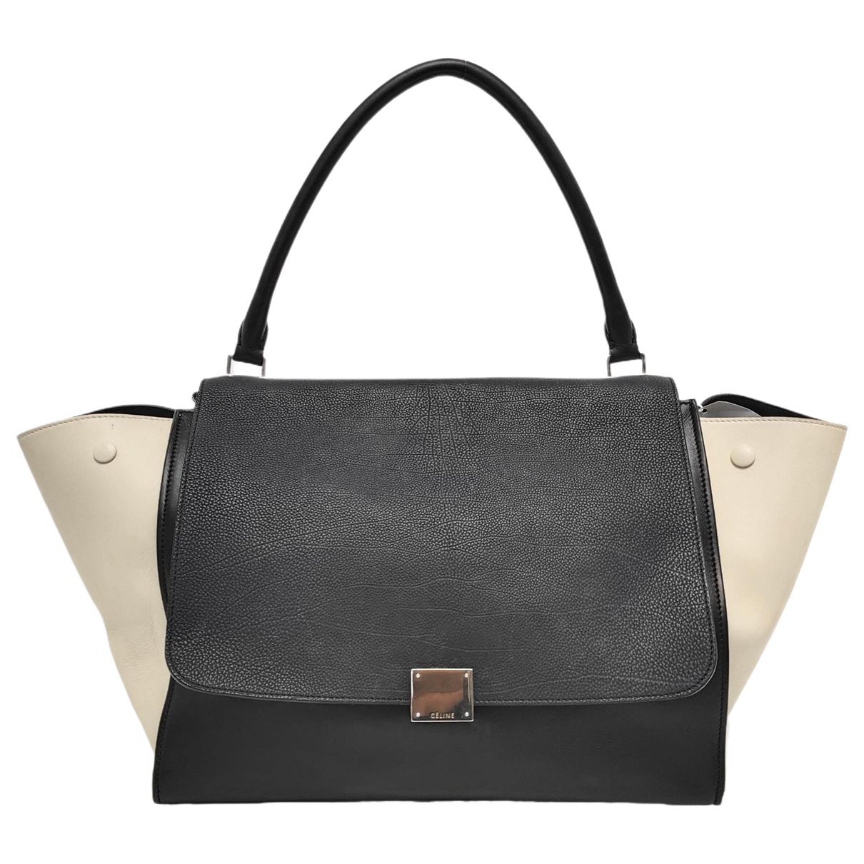 Trapèze leather handbag
