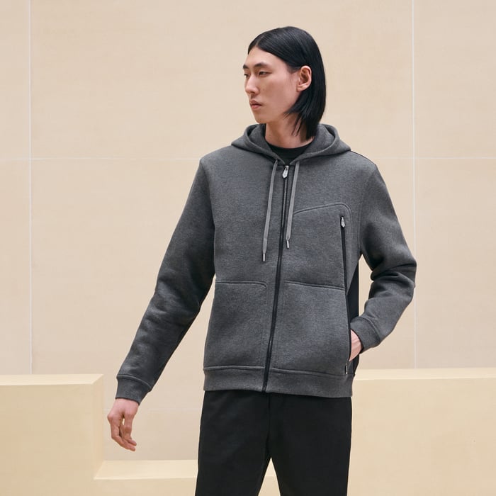 Anthracite Sport Capsule Zipped Hooded Sweater