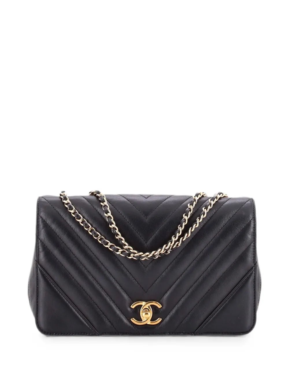 Statement Flap Bag Chevron Calfskin Small shoulder bag
