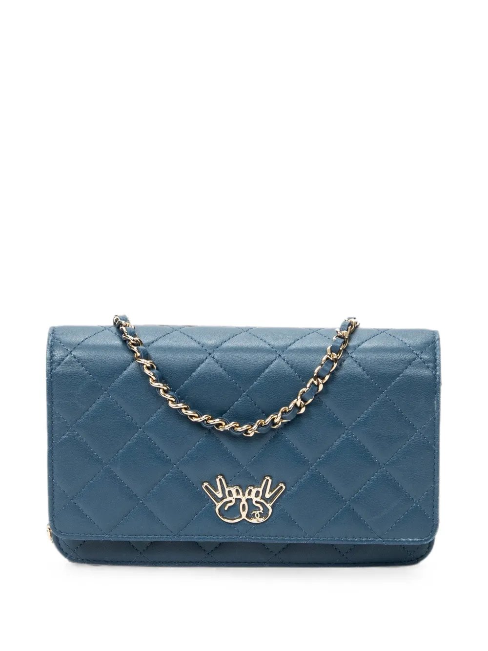 Emoticon quilted shoulder bag