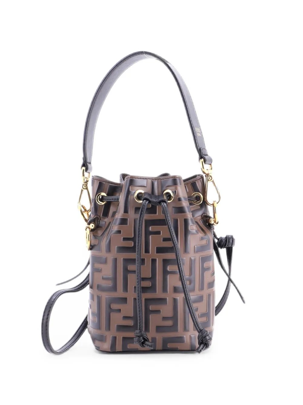 Mon Tresor Zucca Embossed Leather Mini bucket bag