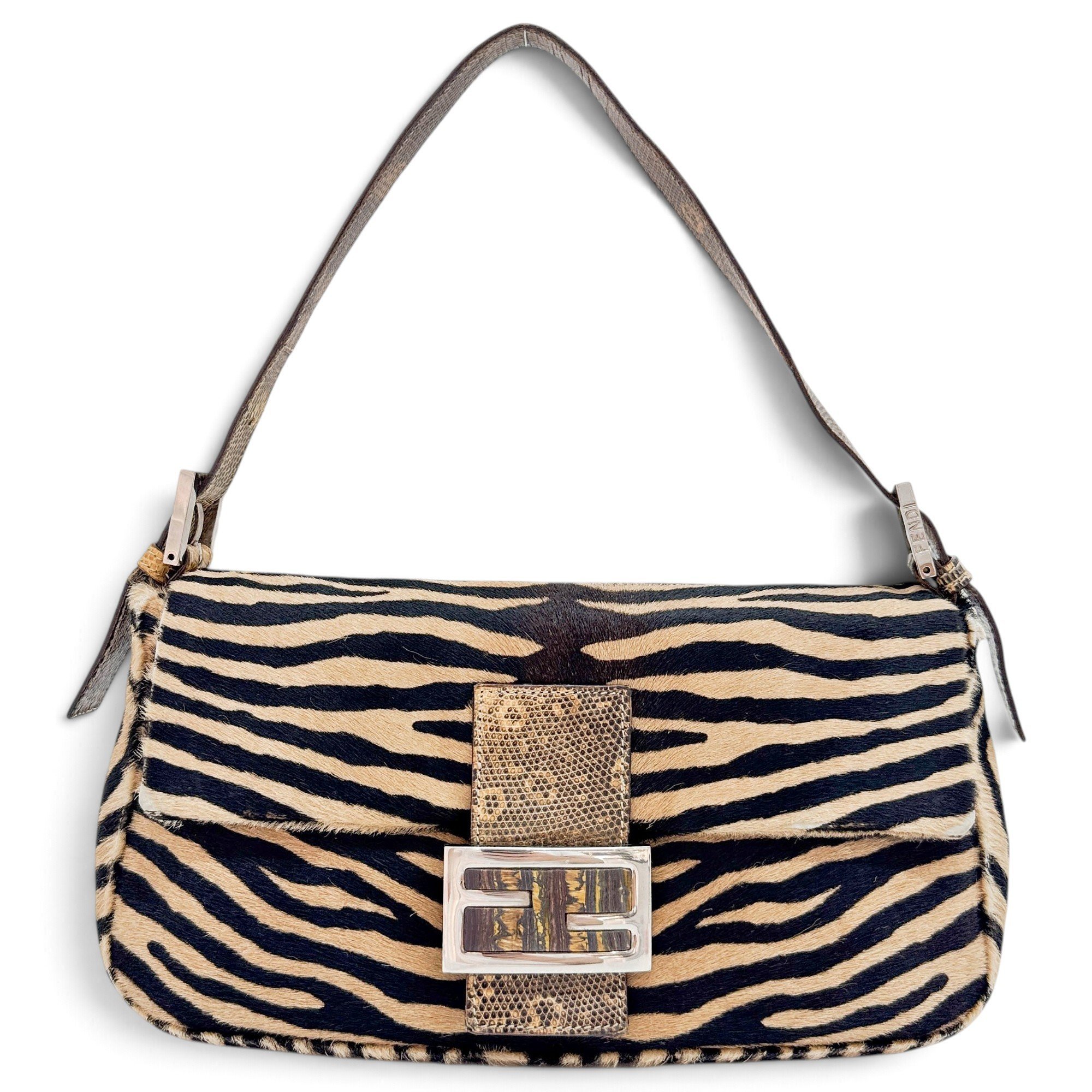 Baguette pony-style calfskin handbag