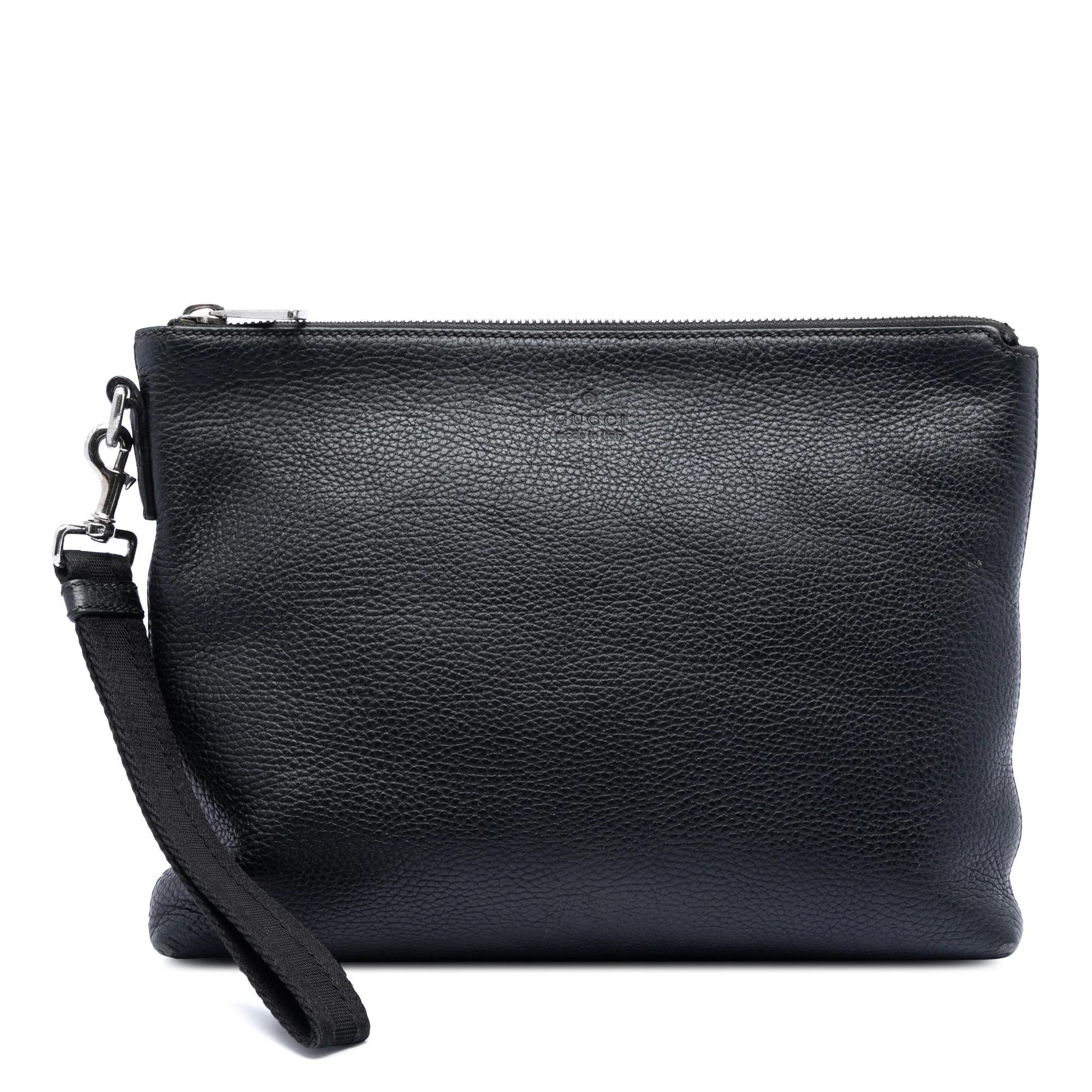 Leather clutch bag