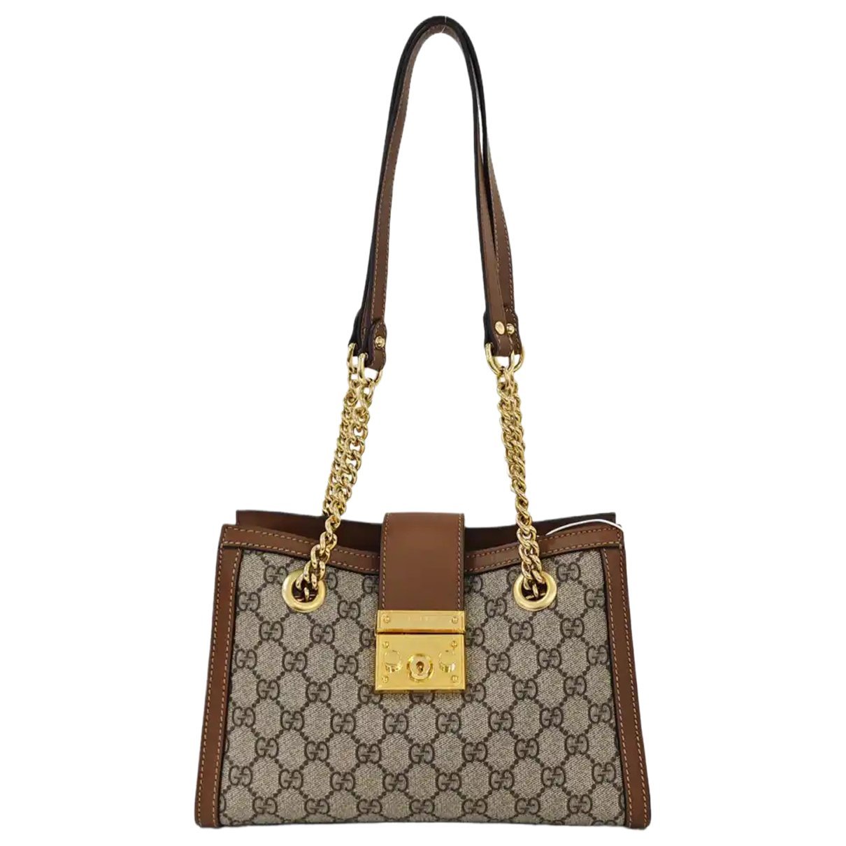Padlock leather handbag