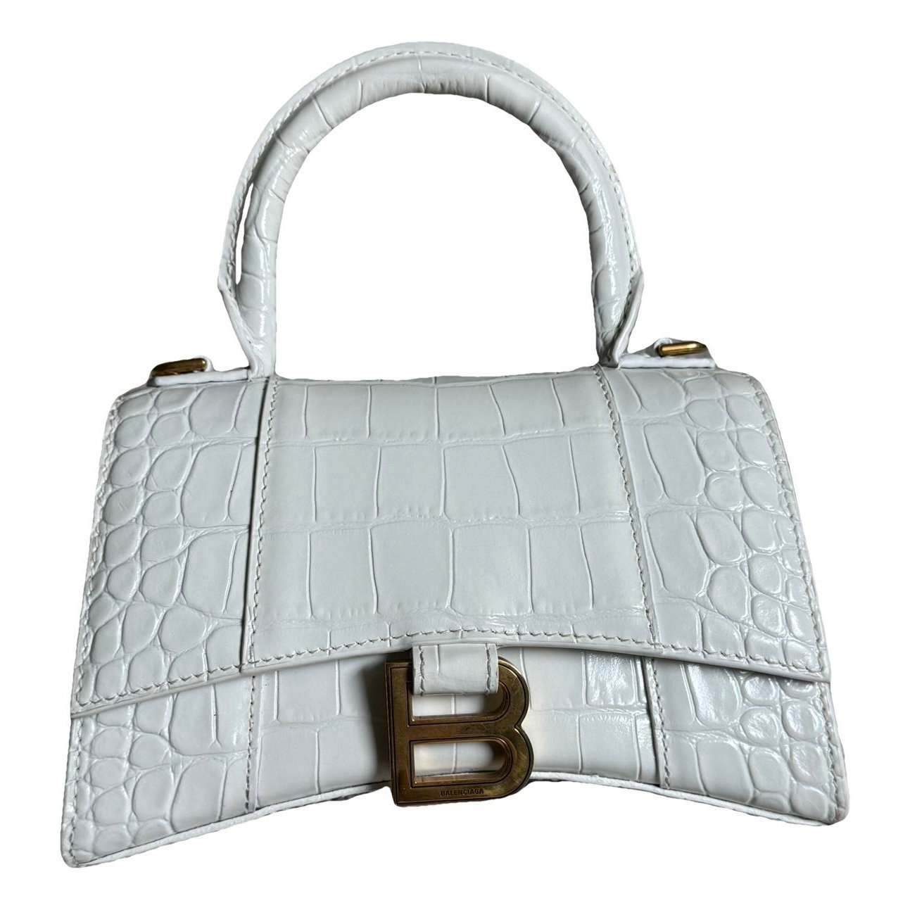 Hourglass leather handbag