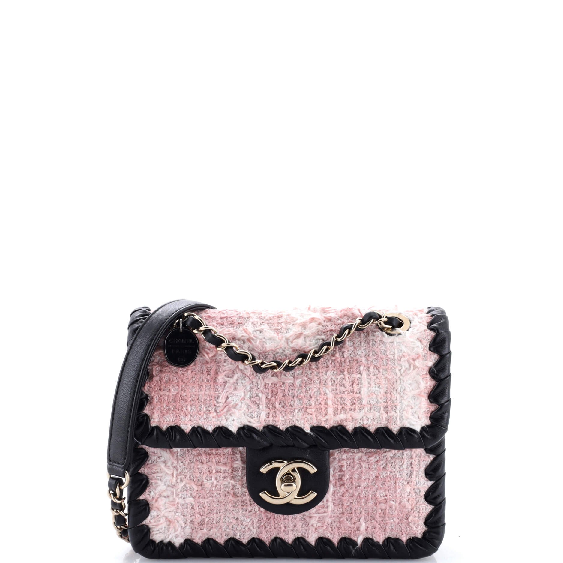 My Own Frame Flap Bag Quilted Tweed with Braided Calfskin Mini