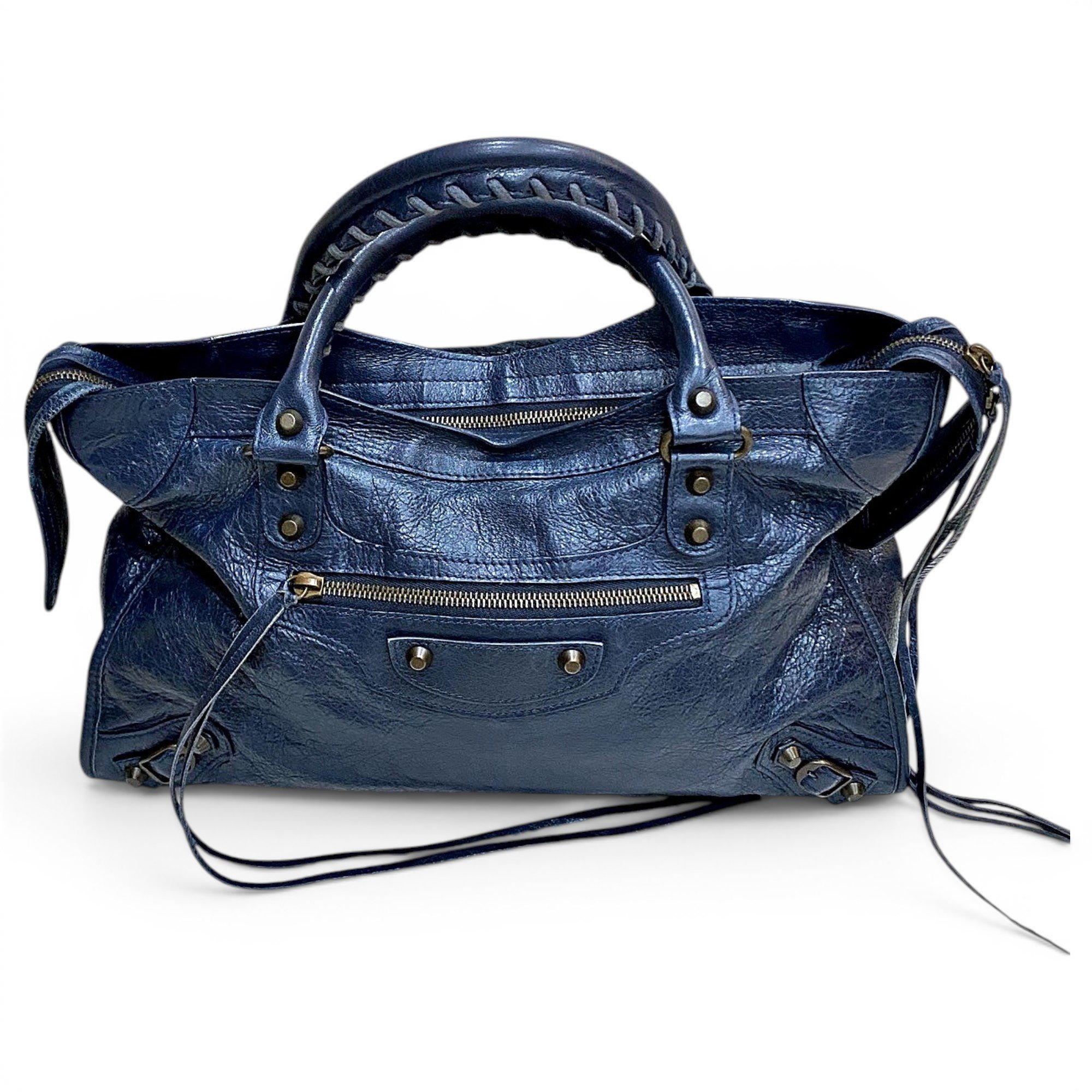 City leather handbag