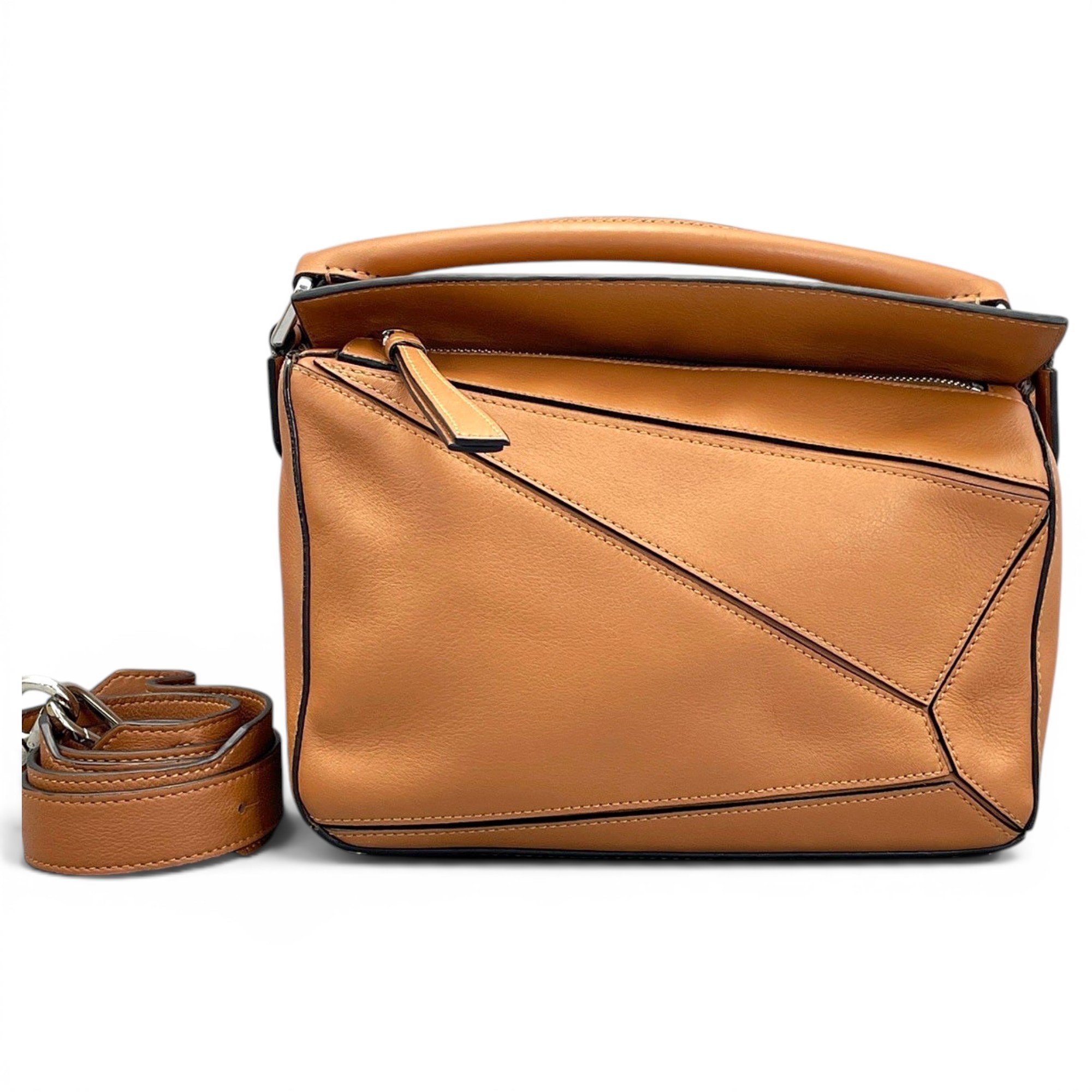 Puzzle leather handbag
