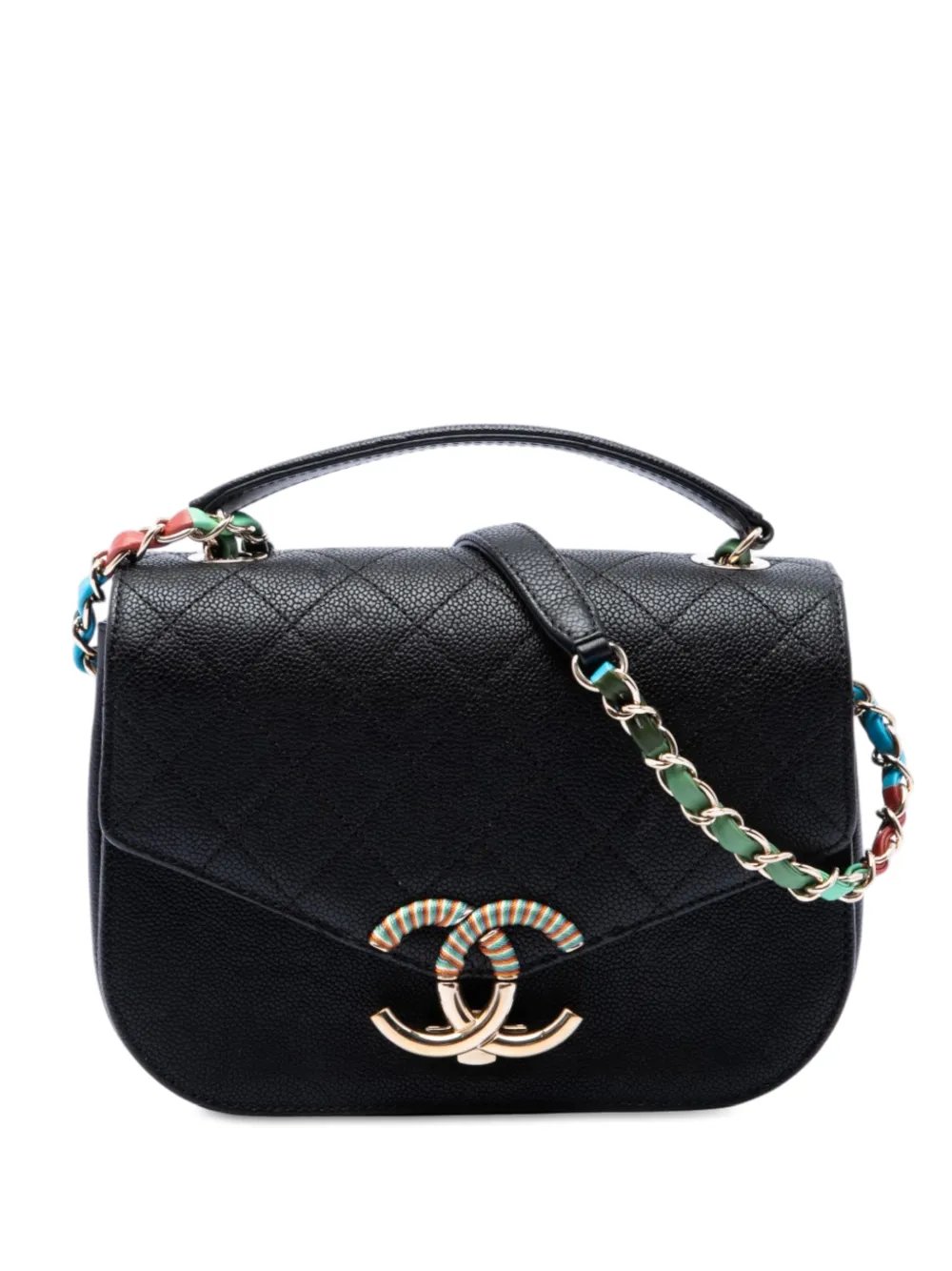 2016-2017 Paris Cuba Small Quilted Caviar Thread Around Flap satchel