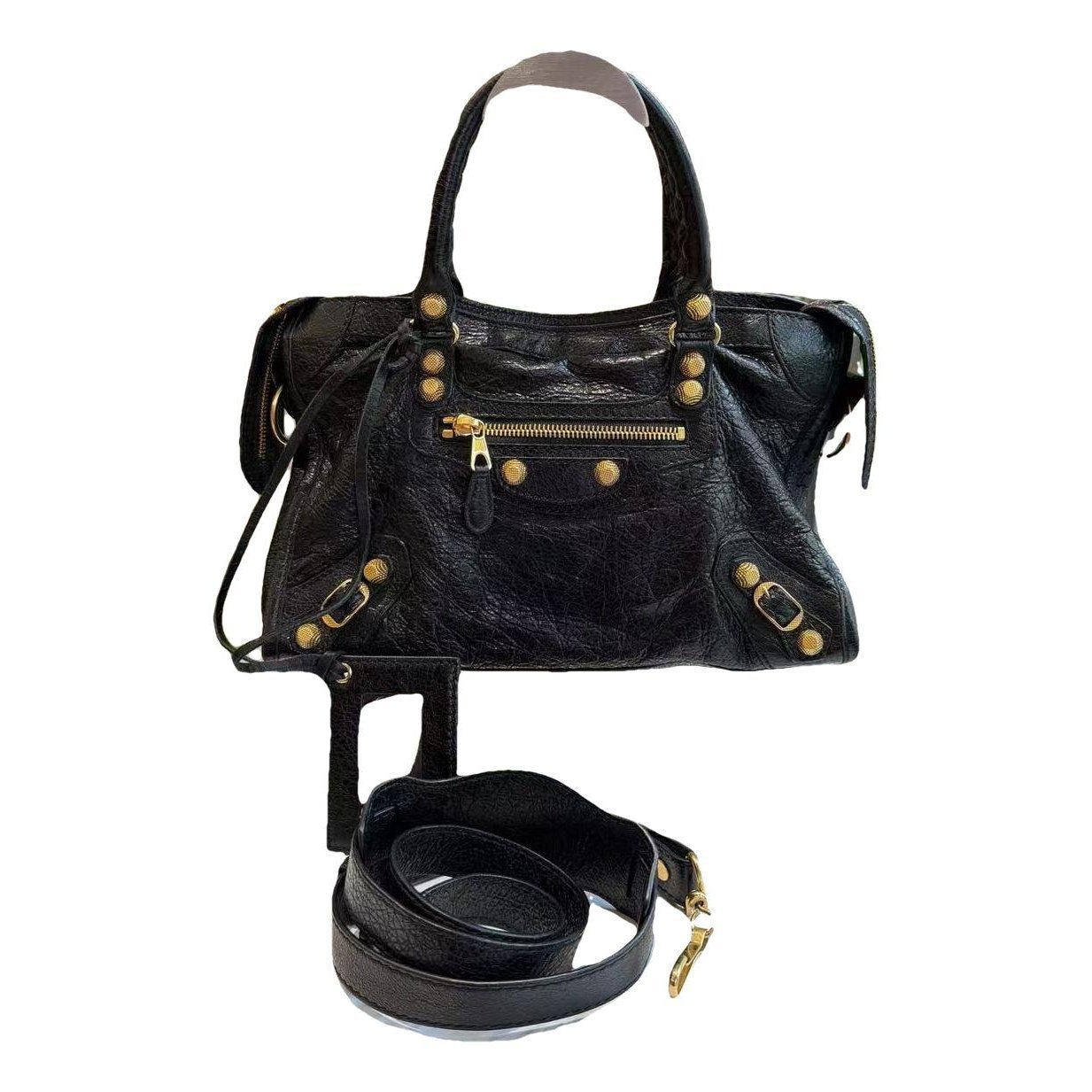 City leather handbag