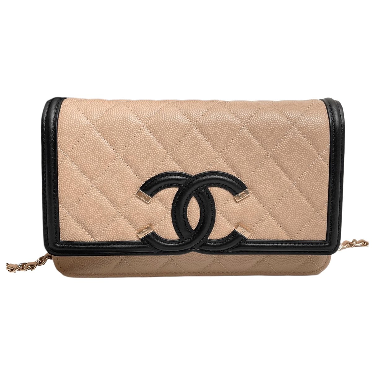 Wallet On Chain leather crossbody bag