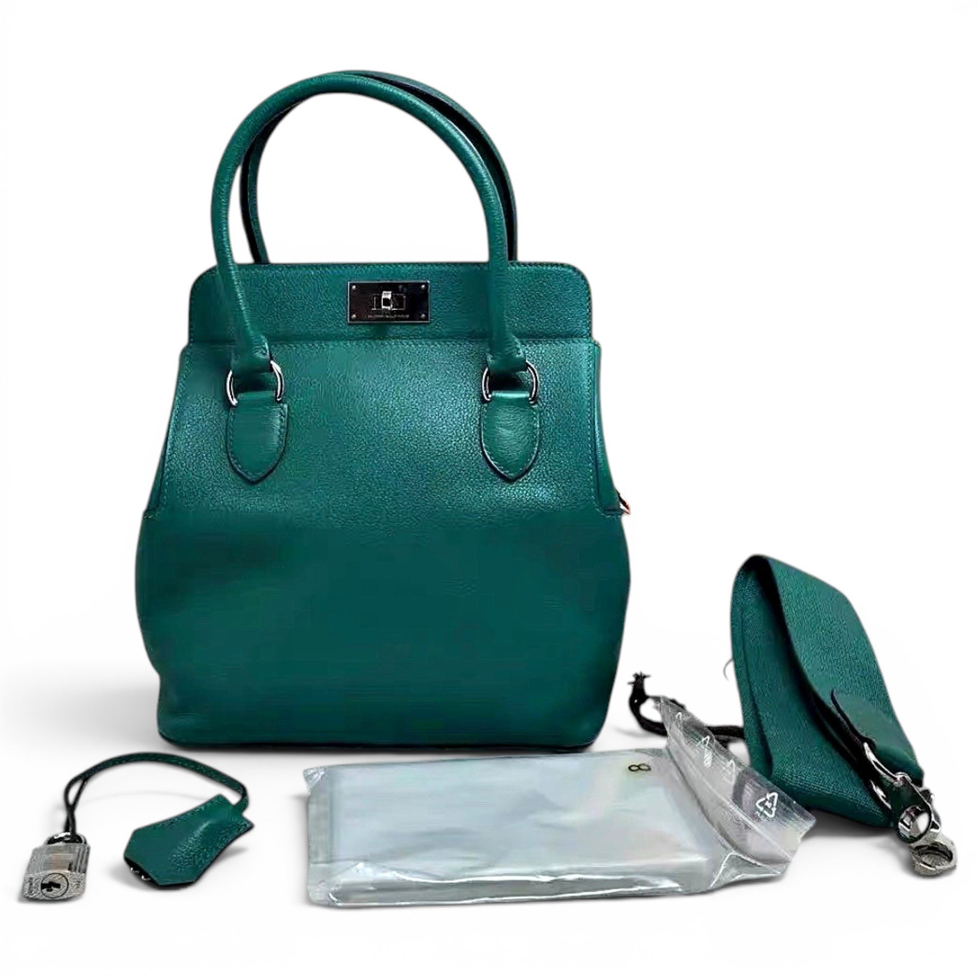 Toolbox leather handbag