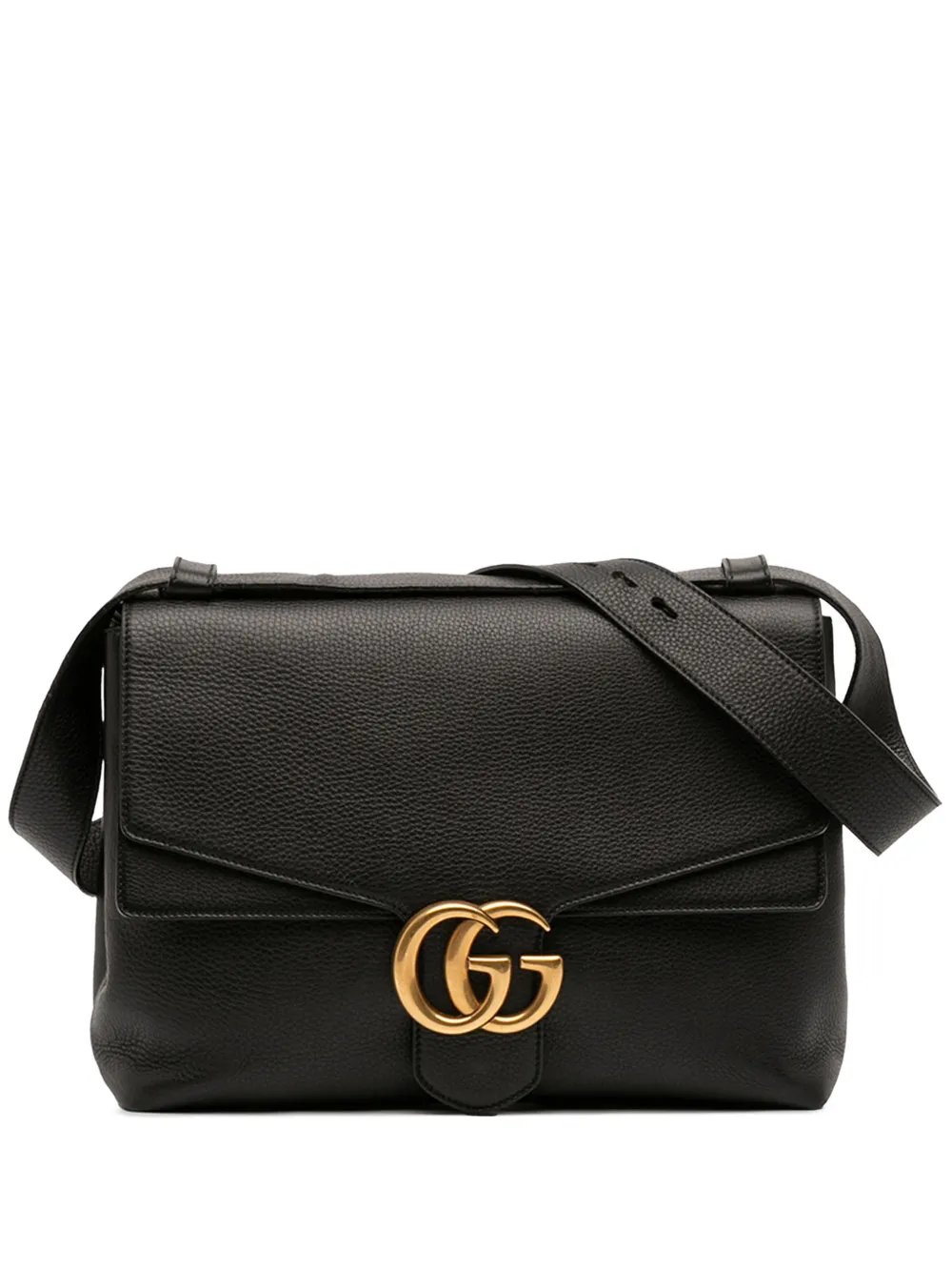 2016-2026 Large GG Marmont Pebbled Calfskin Flap shoulder bag