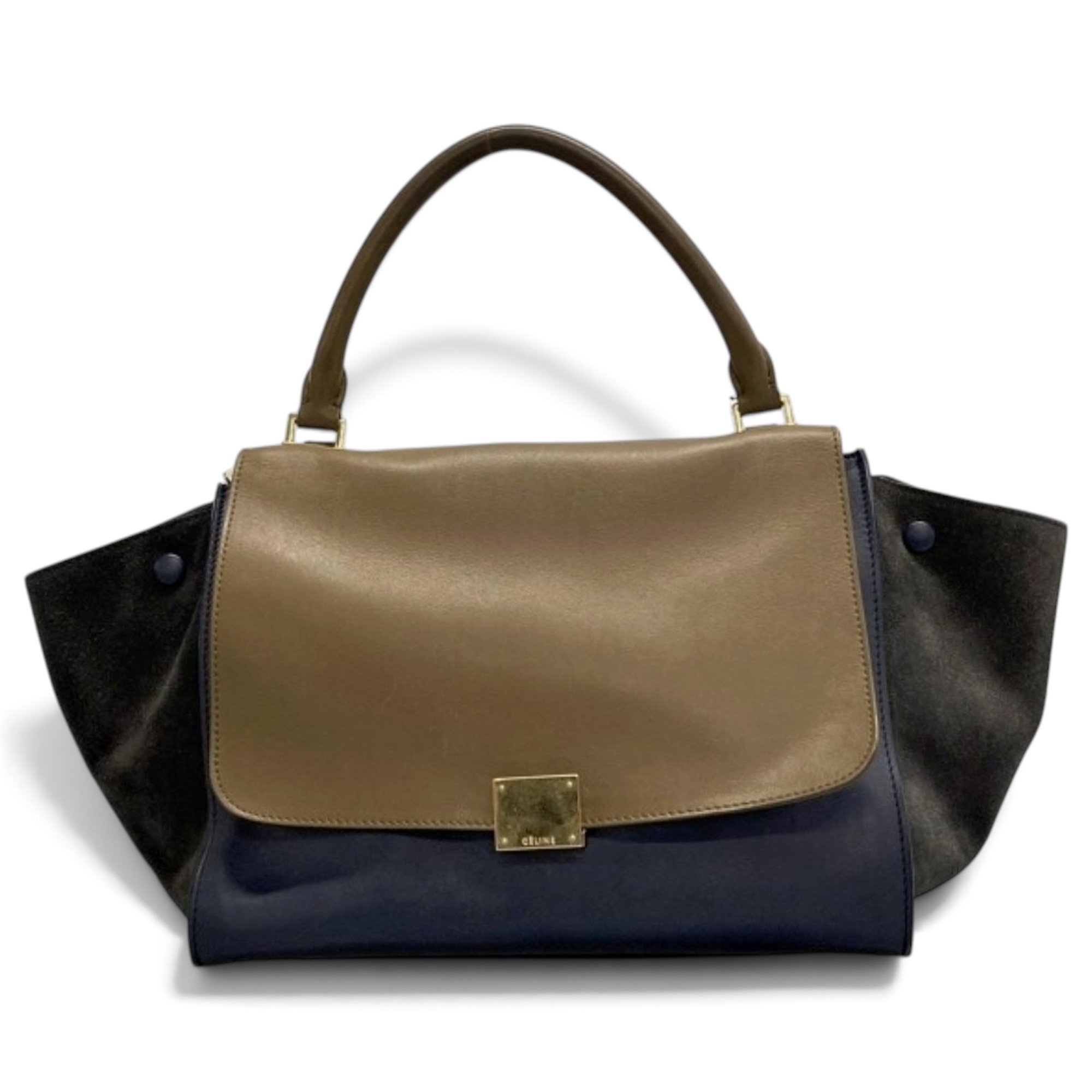 Trapèze leather handbag