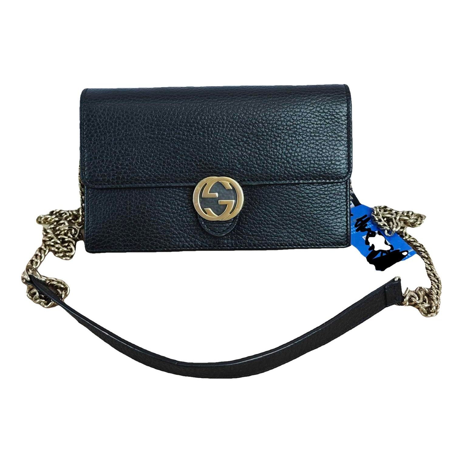 Interlocking leather crossbody bag