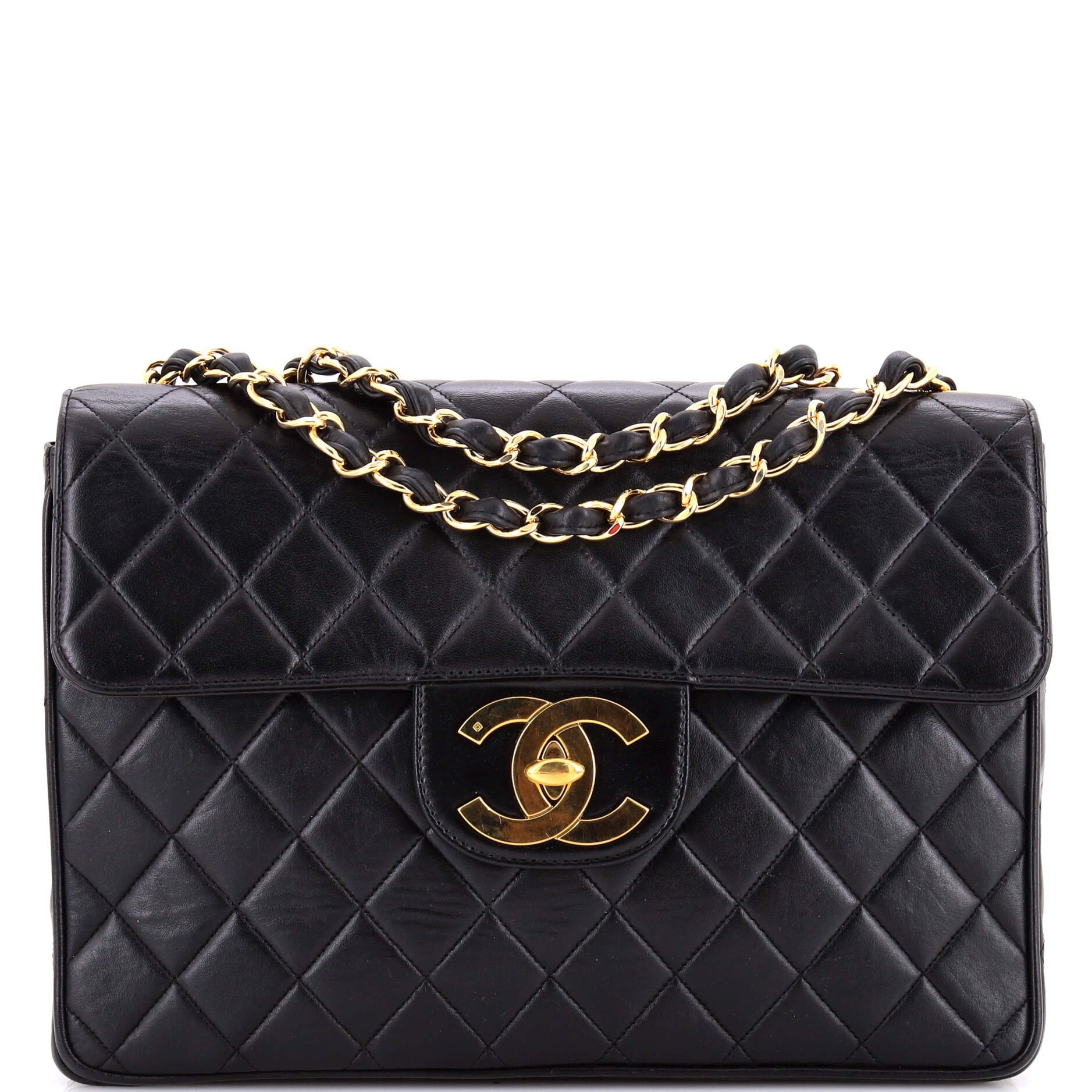 Vintage Classic Single Flap Bag Quilted Lambskin Jumbo
