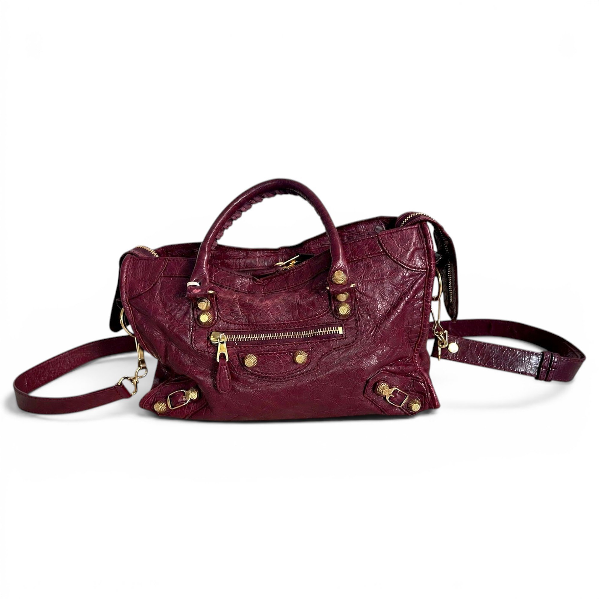 City leather handbag