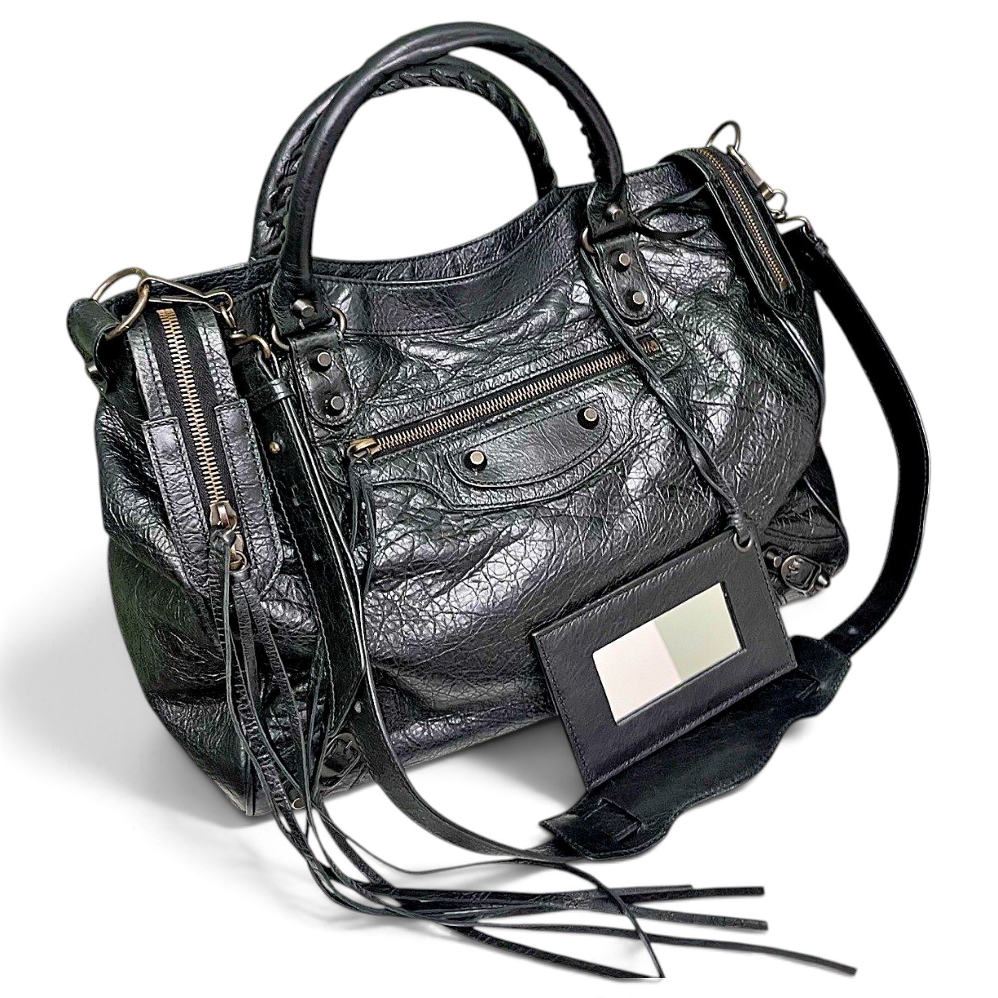 City leather handbag