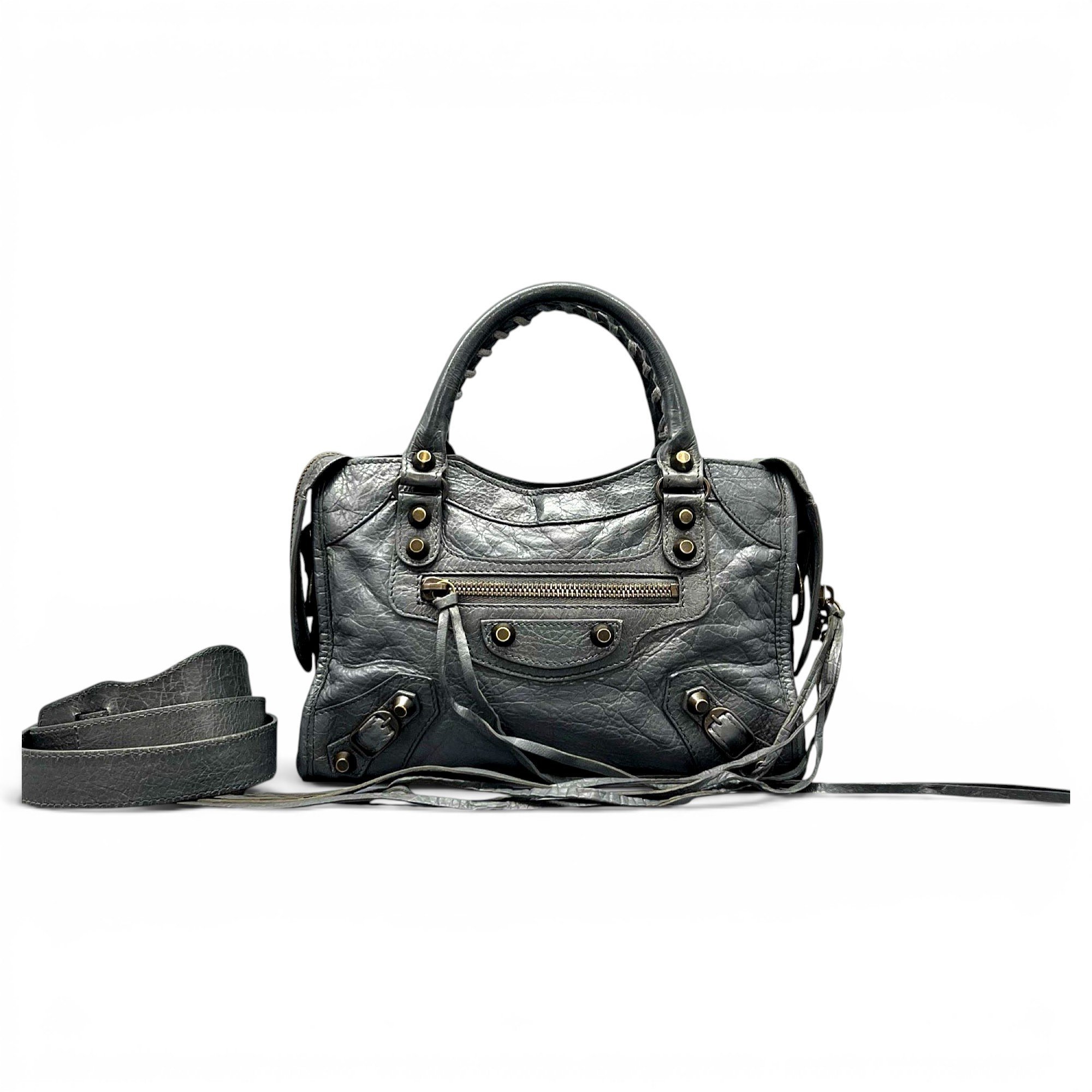 City leather handbag