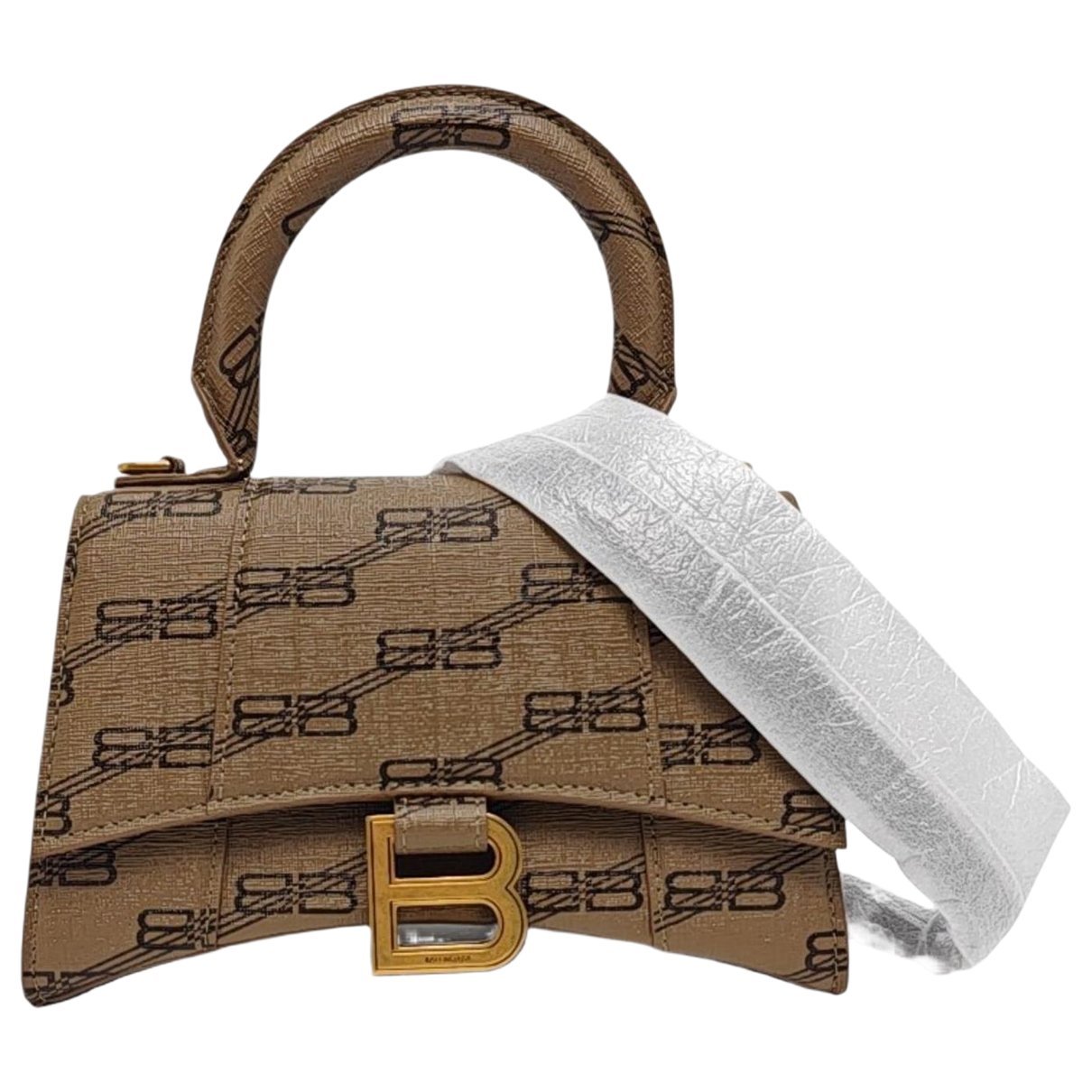 Hourglass leather handbag